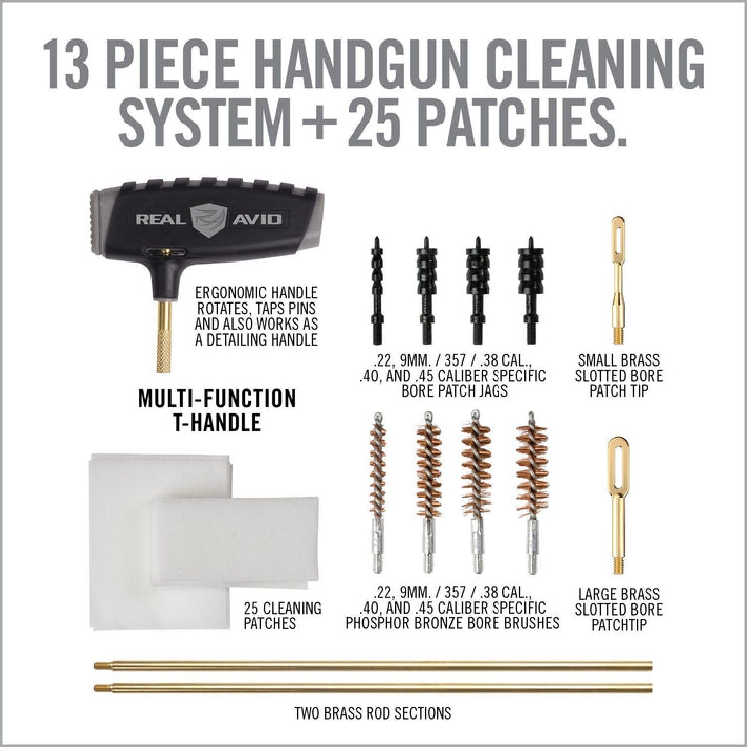 REAL AVID Gun Boss® Pro - Modern Handgun Cleaning Kit Tabanca Harbi Seti