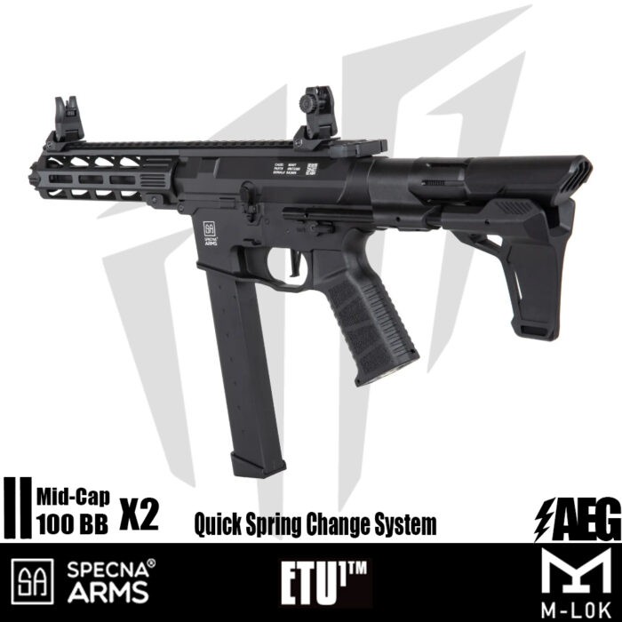 Specna Arms SA-FX10 FLEX™ ETU1™ Airsoft Tüfeği – (20 rps) – Siyah