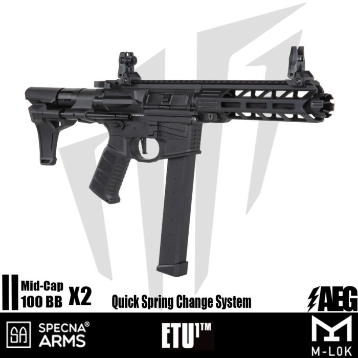 Specna Arms SA-FX10 FLEX™ ETU1™ Airsoft Tüfeği – (20 rps) – Siyah