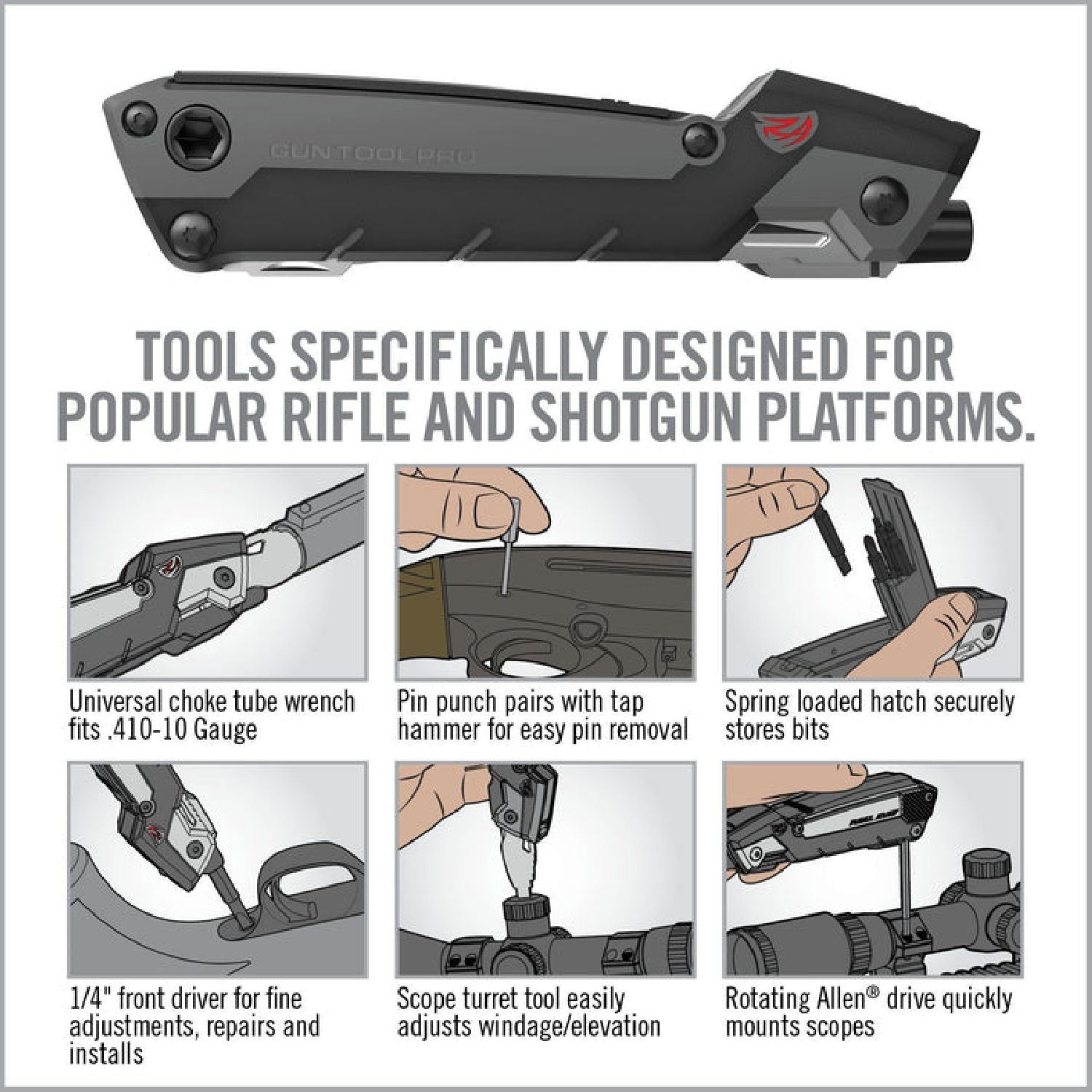 REAL AVID Gun Tool Pro® 30-IN-1 GUN MULTI-TOOL FOR RIFLES & SHOTGUNS