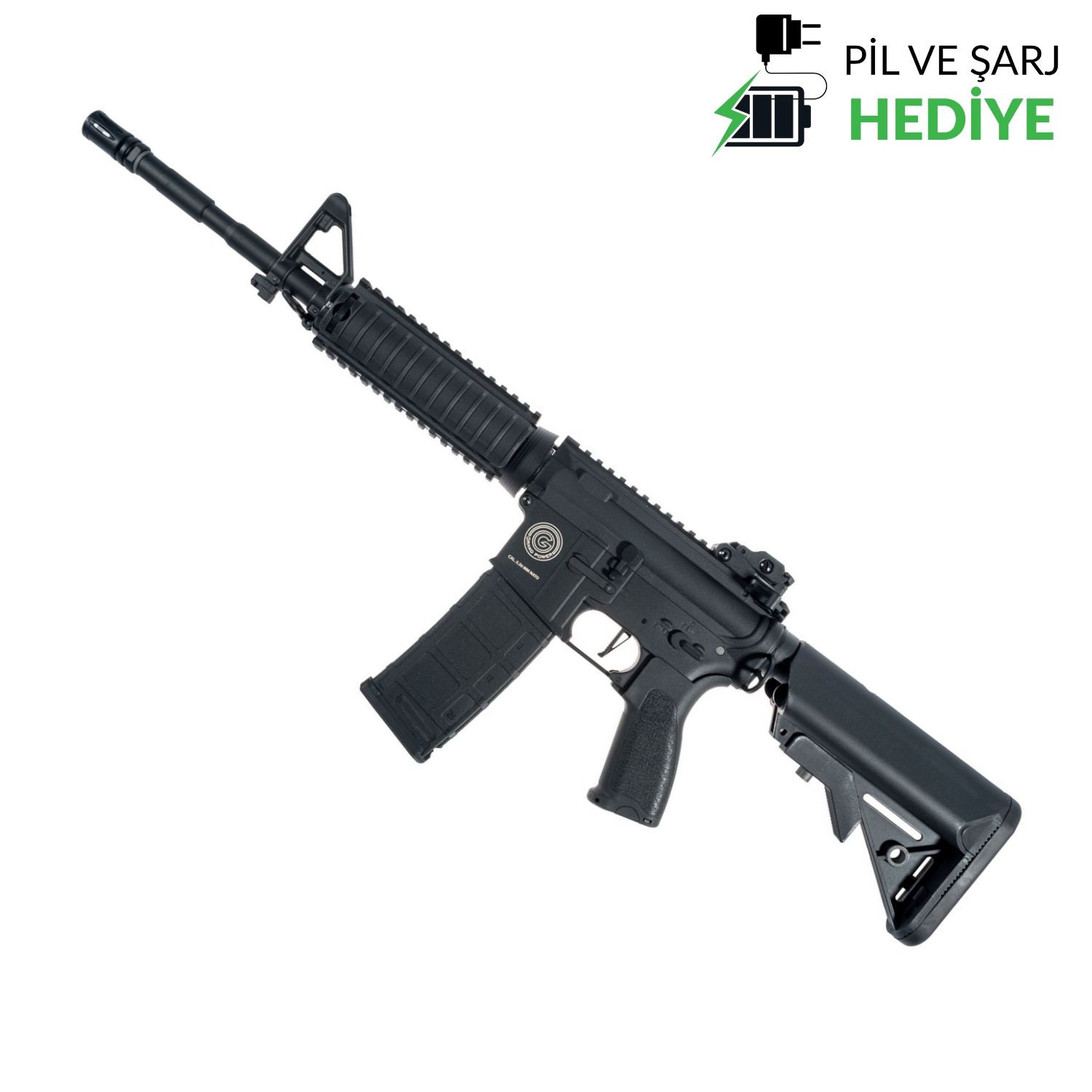 Delta Armory Grand Power AR15 RIS Charlie PIL SARJ SET Airsoft Tüfek / Siyah DA-GP-C03