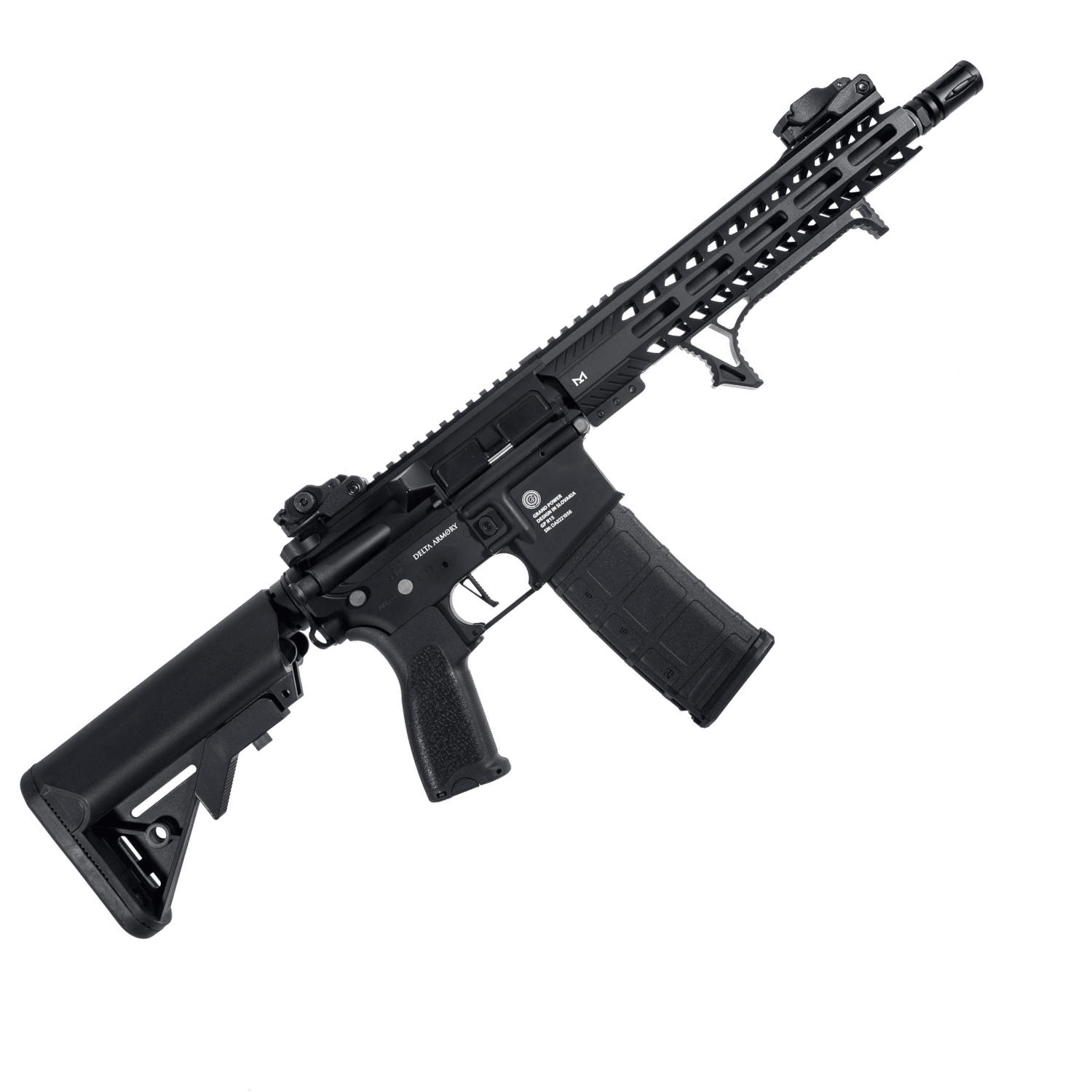 Delta Armory Grand Power M4 AR15 10inch M-LOK ALPHA PIL SARJ SET Airsoft Tüfek / Siyah DA-GP-A14