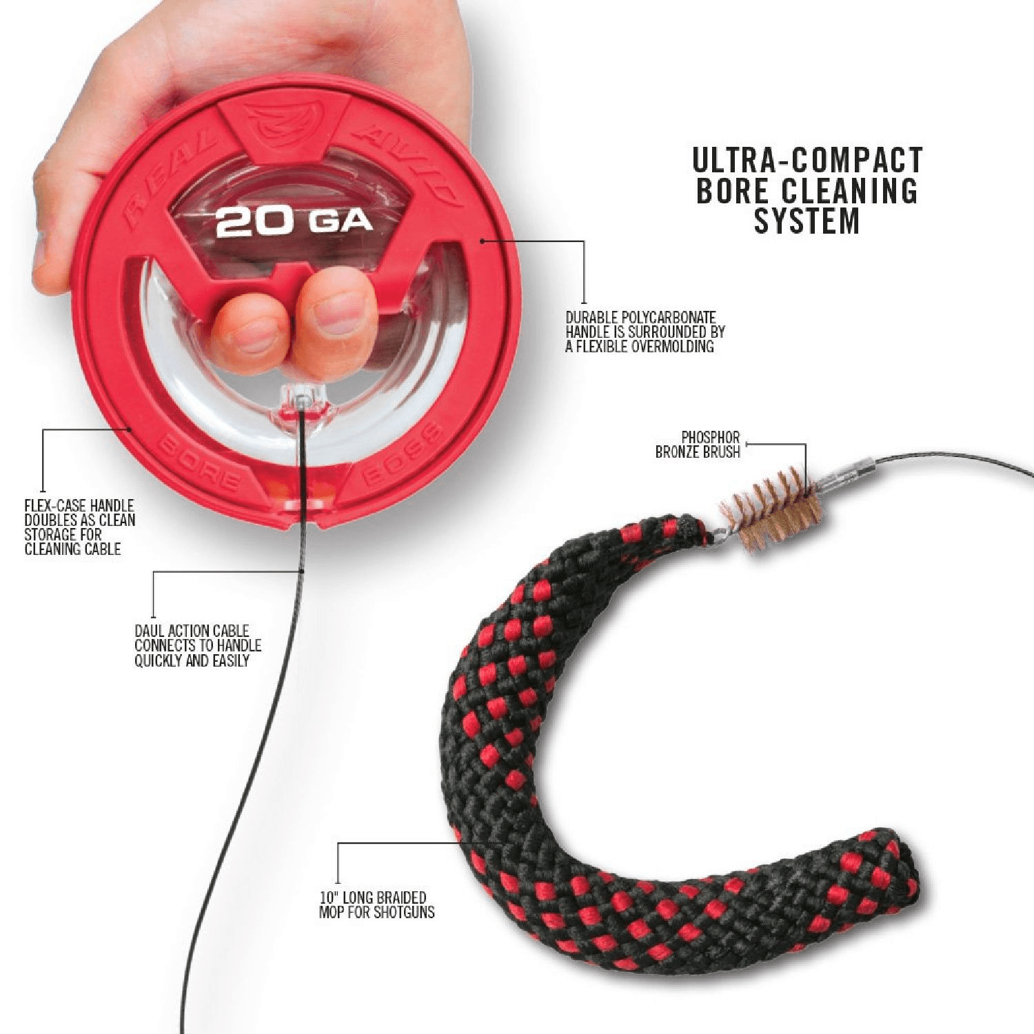 REAL AVID Bore Boss® 20cal WORLD’S EASIEST BORE CLEANER Namlu Temizleyici