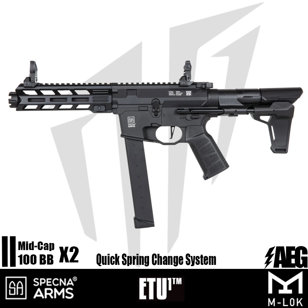 Specna Arms SA-FX10 FLEX™ ETU1™ Airsoft Tüfeği – (20 rps) – Siyah