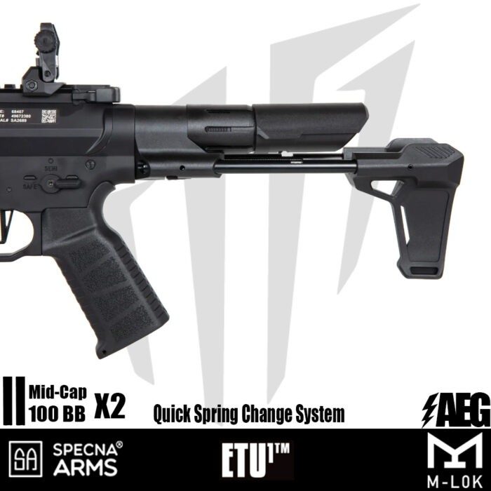 Specna Arms SA-FX10 FLEX™ ETU1™ Airsoft Tüfeği – (20 rps) – Siyah