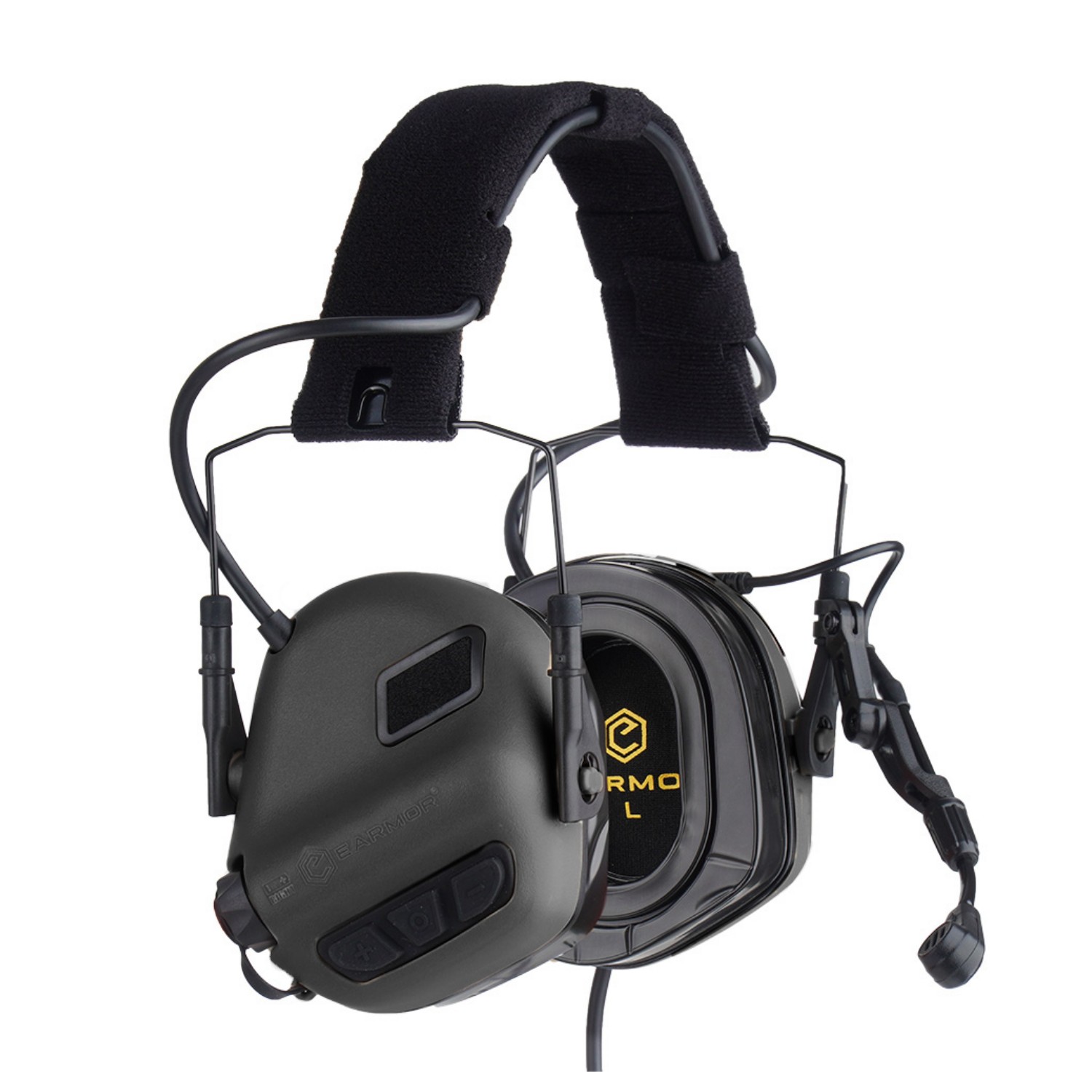 EARMOR M32 PLUS Telsiz Yuvalı Kulak Koruma Elektronik Atış Kulaklığı (Black) Siyah