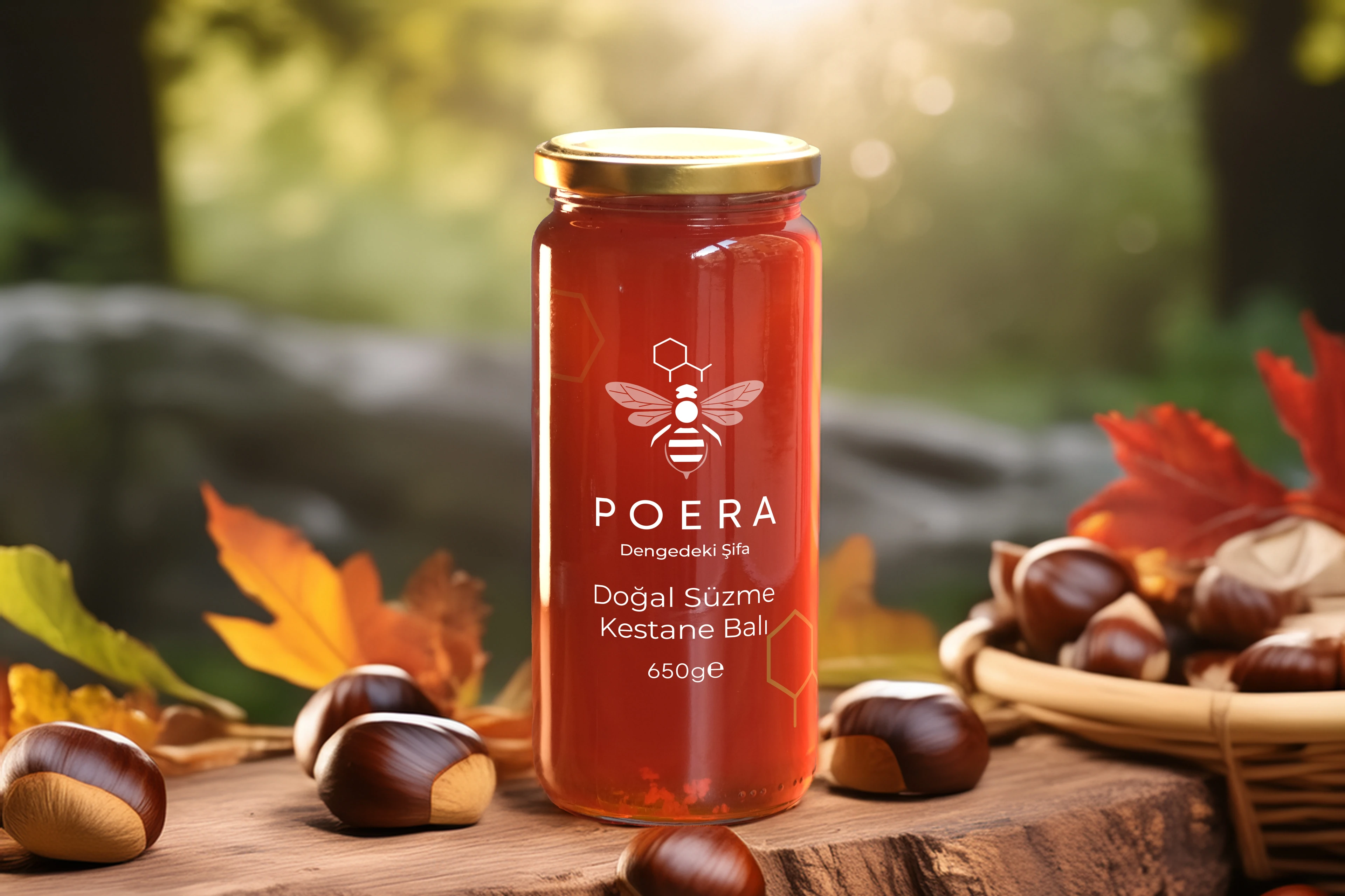 POERA Süzme Saf Kestane Balı 650 Gr