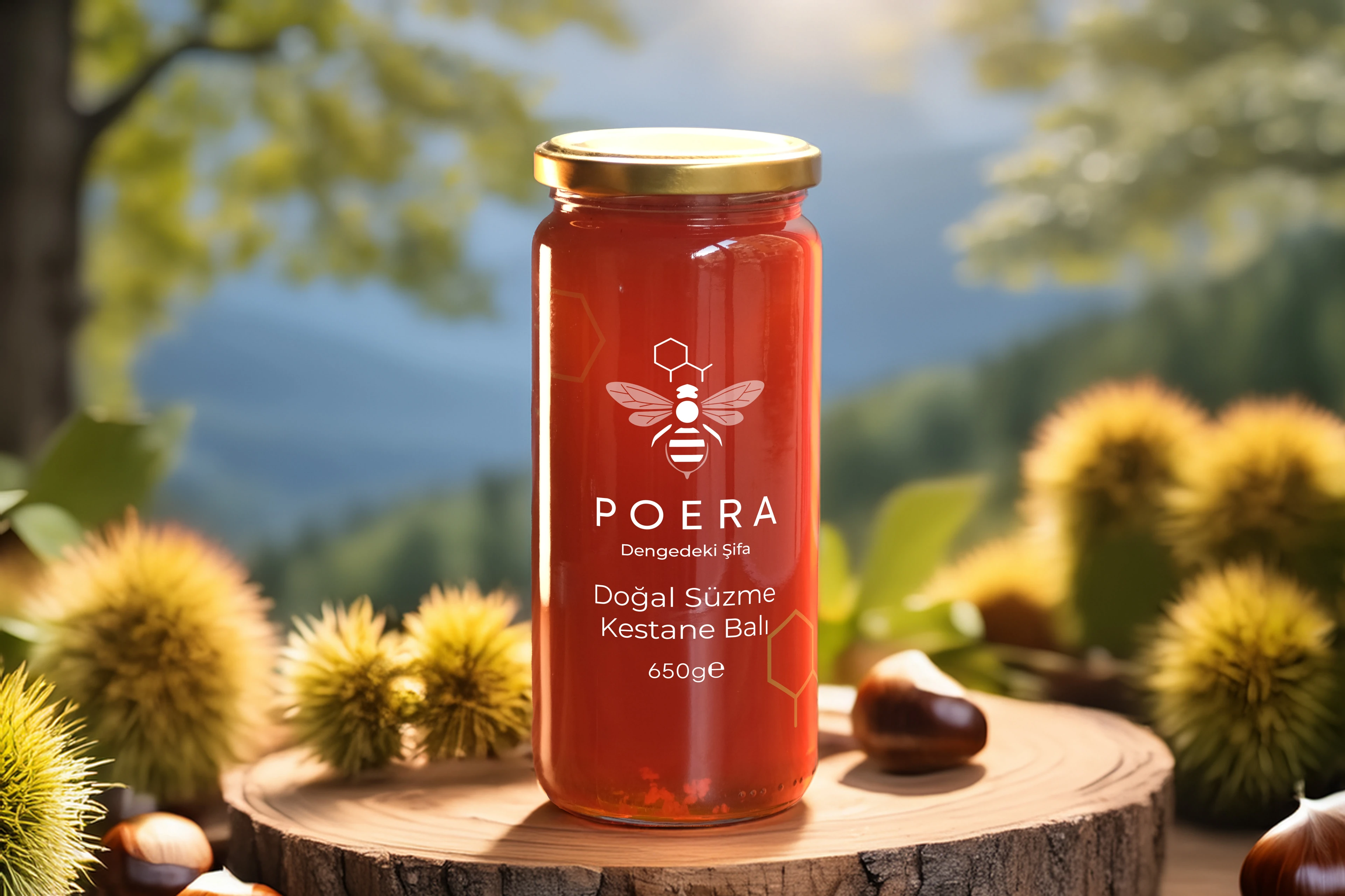 POERA Süzme Saf Kestane Balı 650 Gr