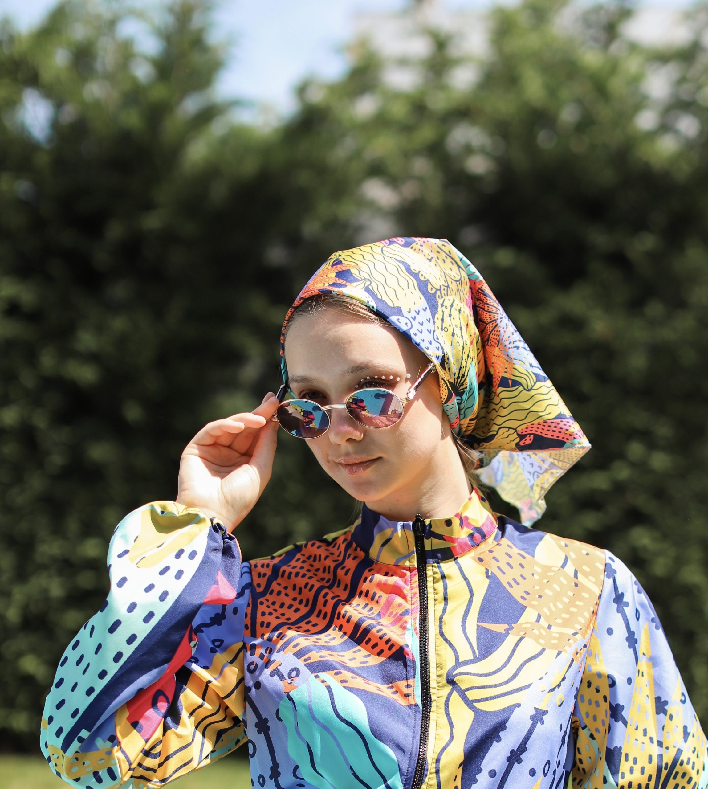 Kaktüs Desen Bandana