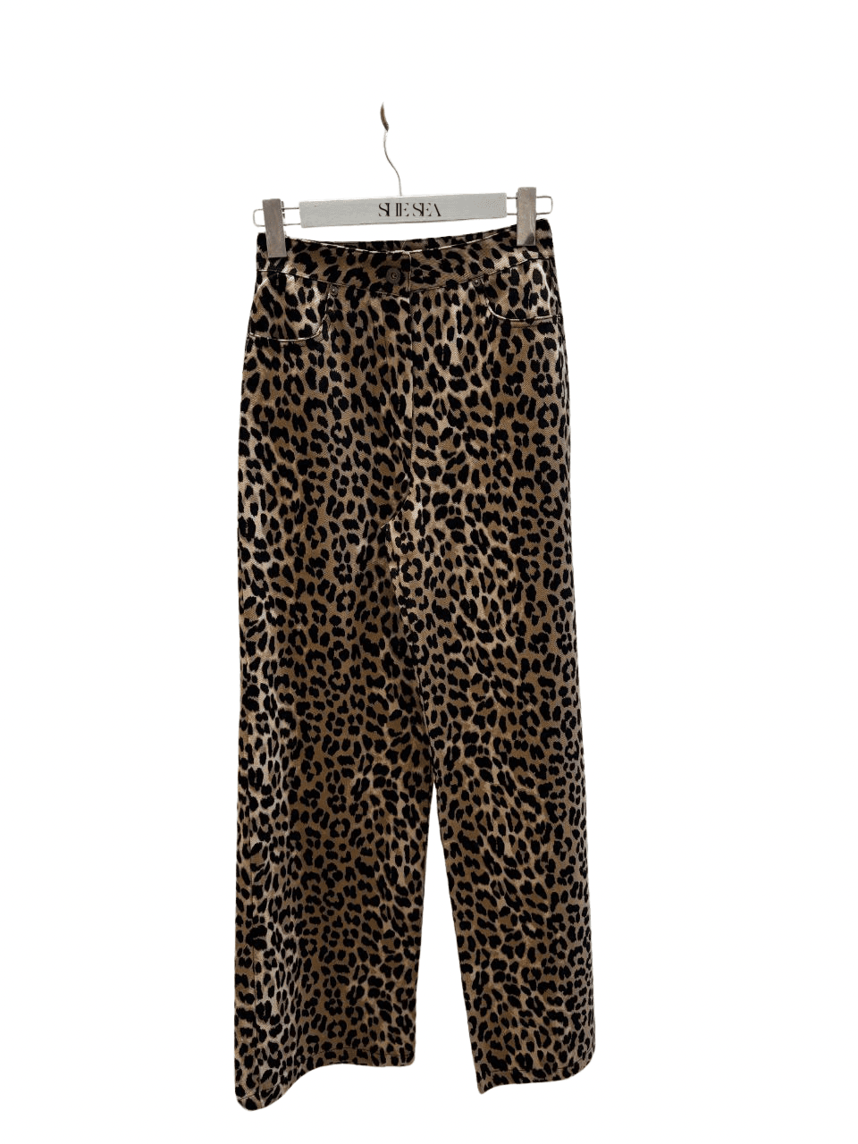 Gabardin Leopar Desen Pantolon