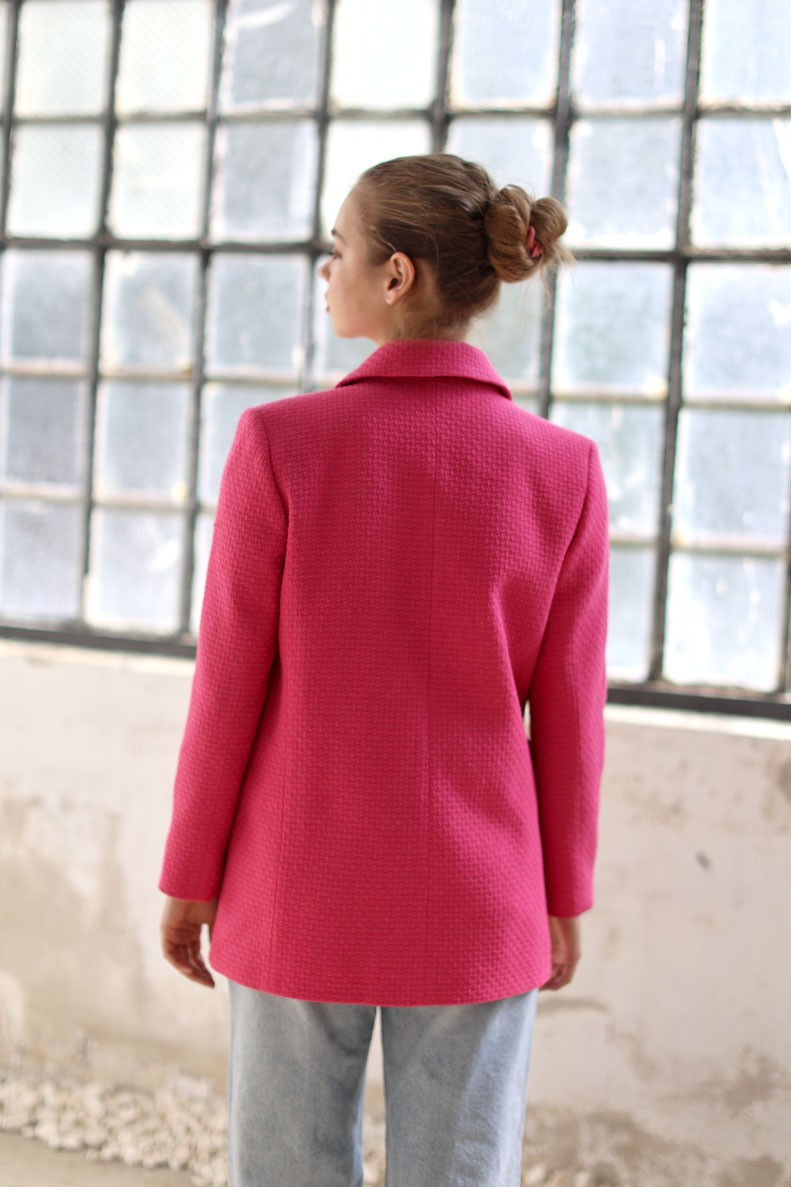 Pembe Dokulu Blazer Ceket