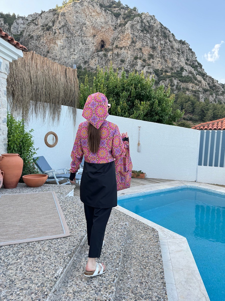 Didim Pattern Swimsuit Fuchsia