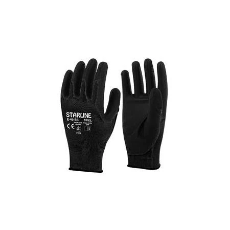 Starline E-49-SS 1/2 PU (Poliüretan) Kaplı Hassas Montaj Eldiveni Siyah 4131X