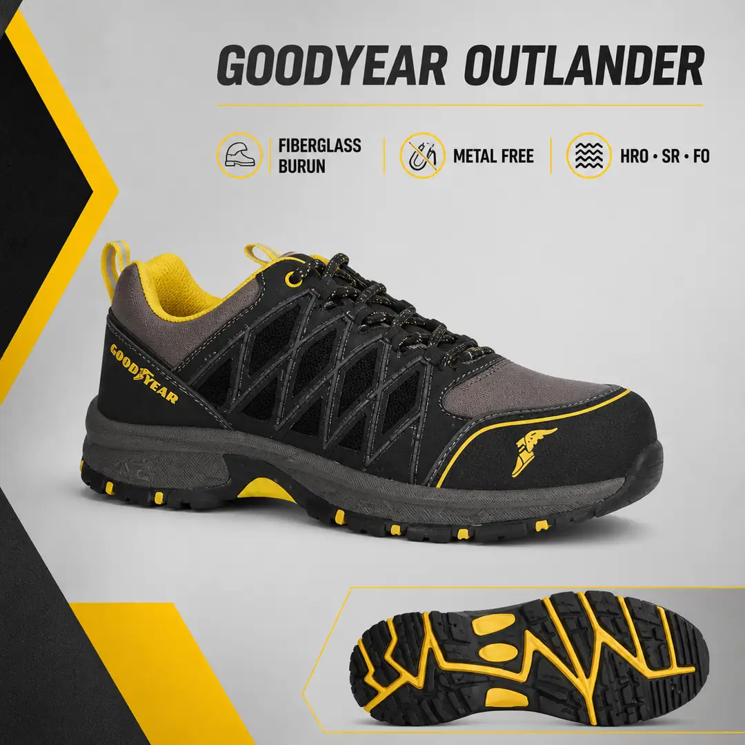 Goodyear GY32-111 Outlander fiberglass burun metal içermeyen iş güvenliği ayakkabısı