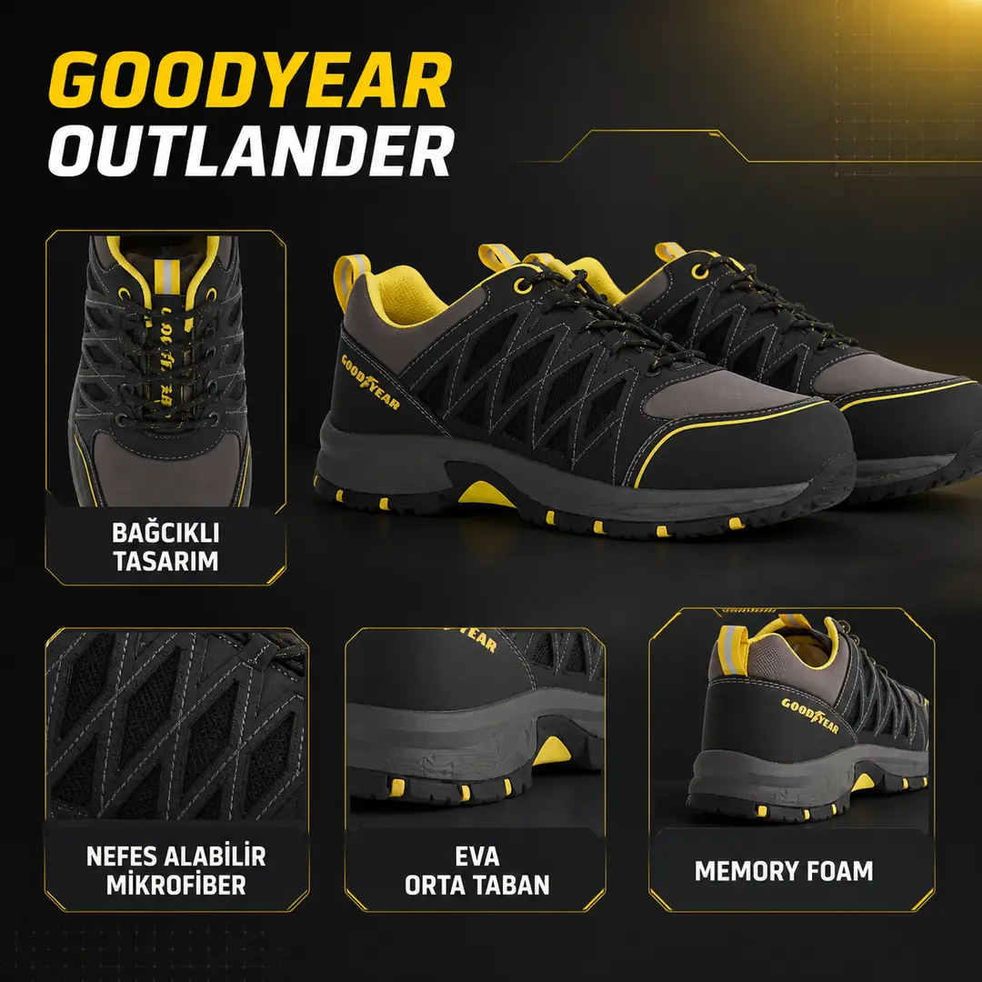 Goodyear GY32-111 Outlander bağcıklı tasarım EVA orta taban ve Memory Foam özellikleri