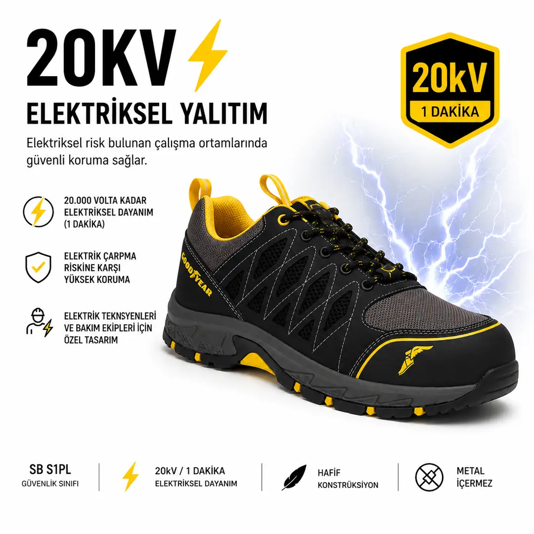 Goodyear Outlander S1PL ESD cırtlı kapanış ve saya detayı