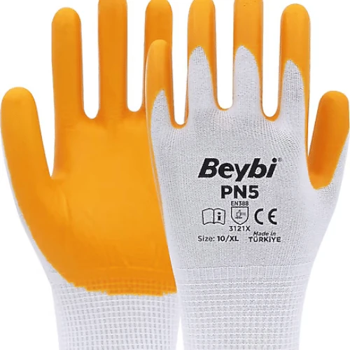 BEYBİ PN5 Polyester Örme Nitril Eldiven 