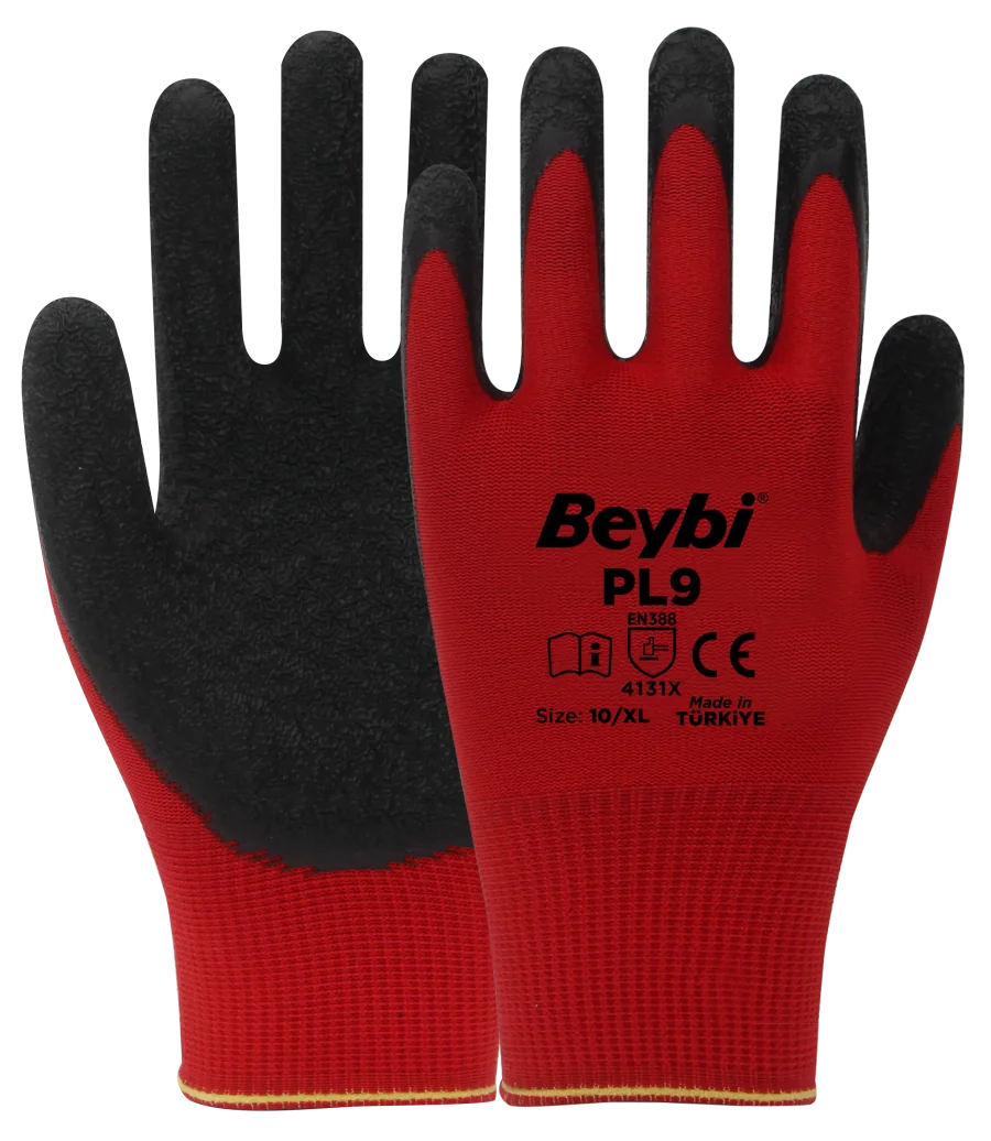 BEYBİ PL9 Polyester Örme Lateks Eldiven