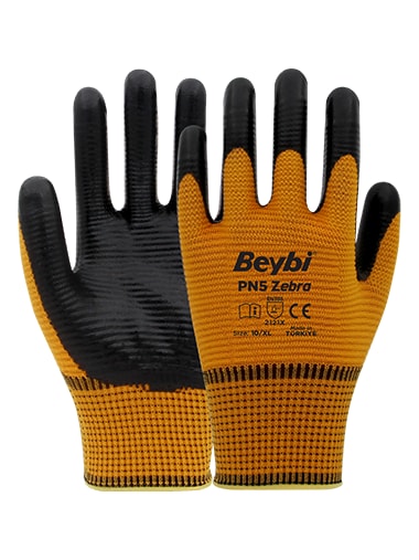 BEYBİ PN3 Polyester Örme Nitril Eldiven
