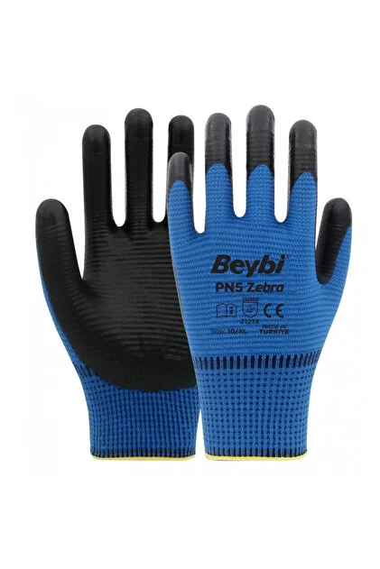 BEYBİ PN5 Polyester Örme Nitril Eldiven 