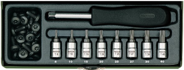 9 Parçalı Torx Tornavida Lokma Takımı 1/2"