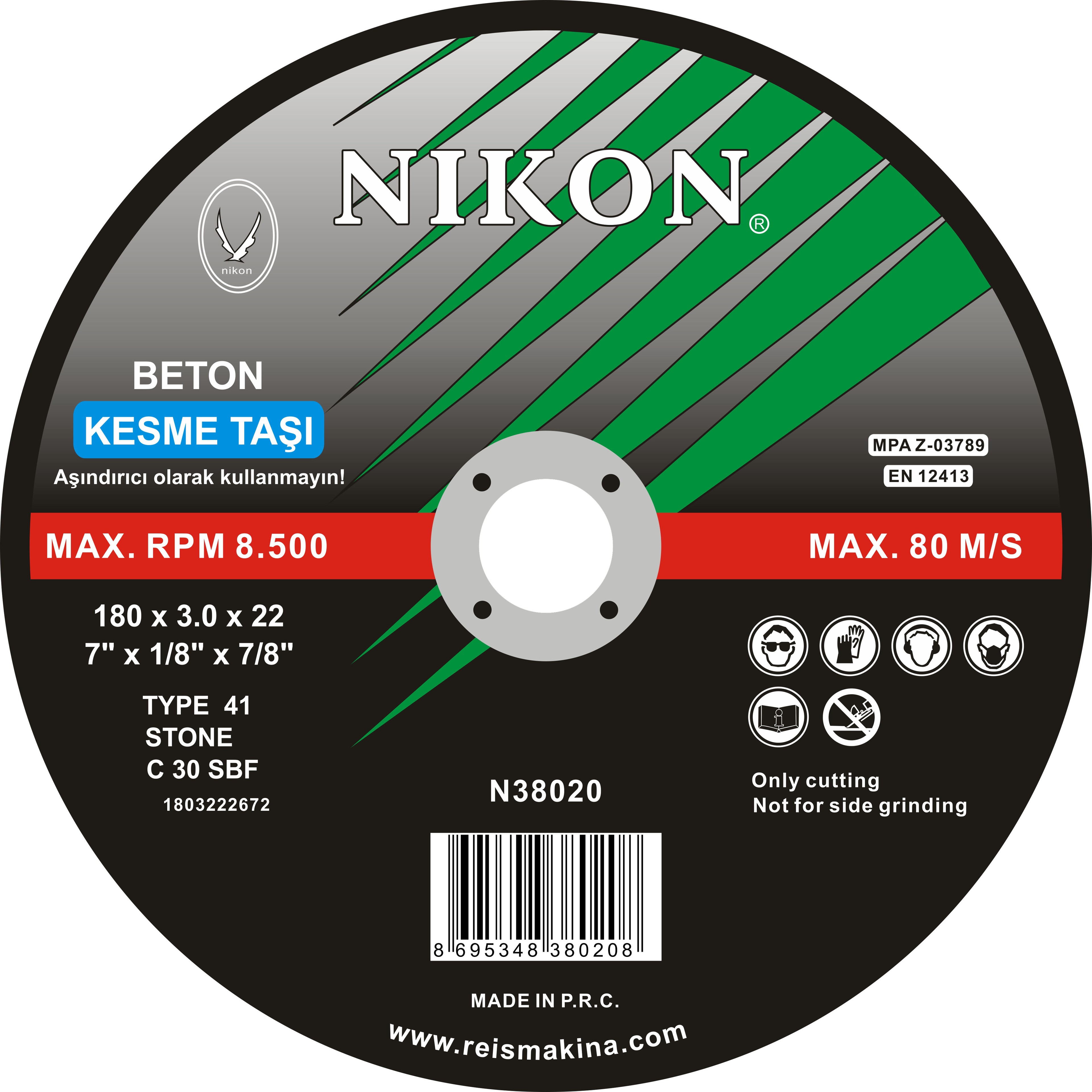 Beton Flex Kesme Taşı 180x3.0x22 Mm