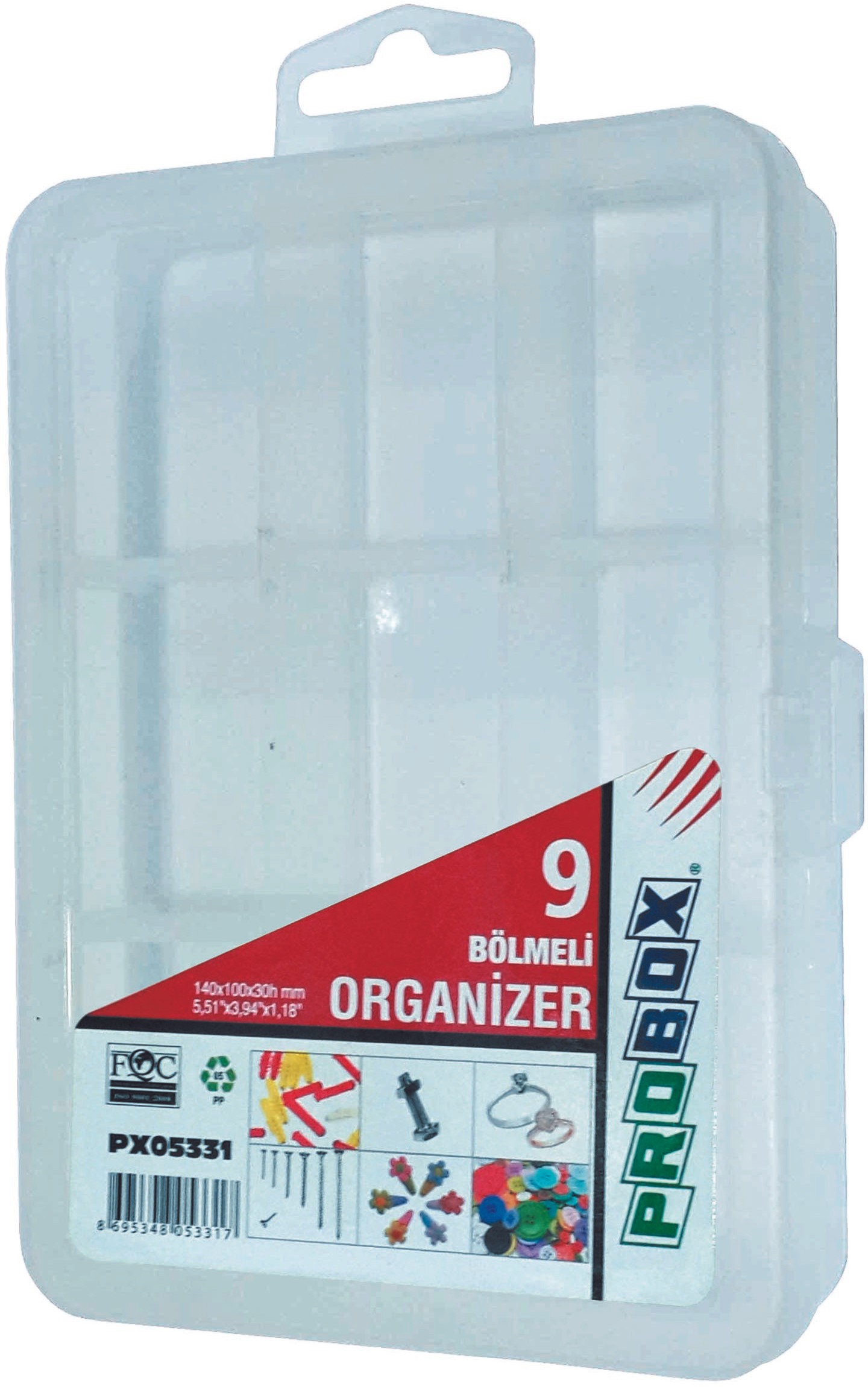 9 Bölmeli Organizer Kutu