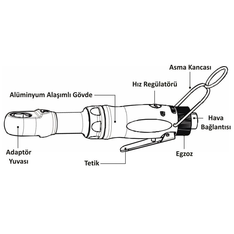 Adaptörlü Havalı Cırcır Kolu