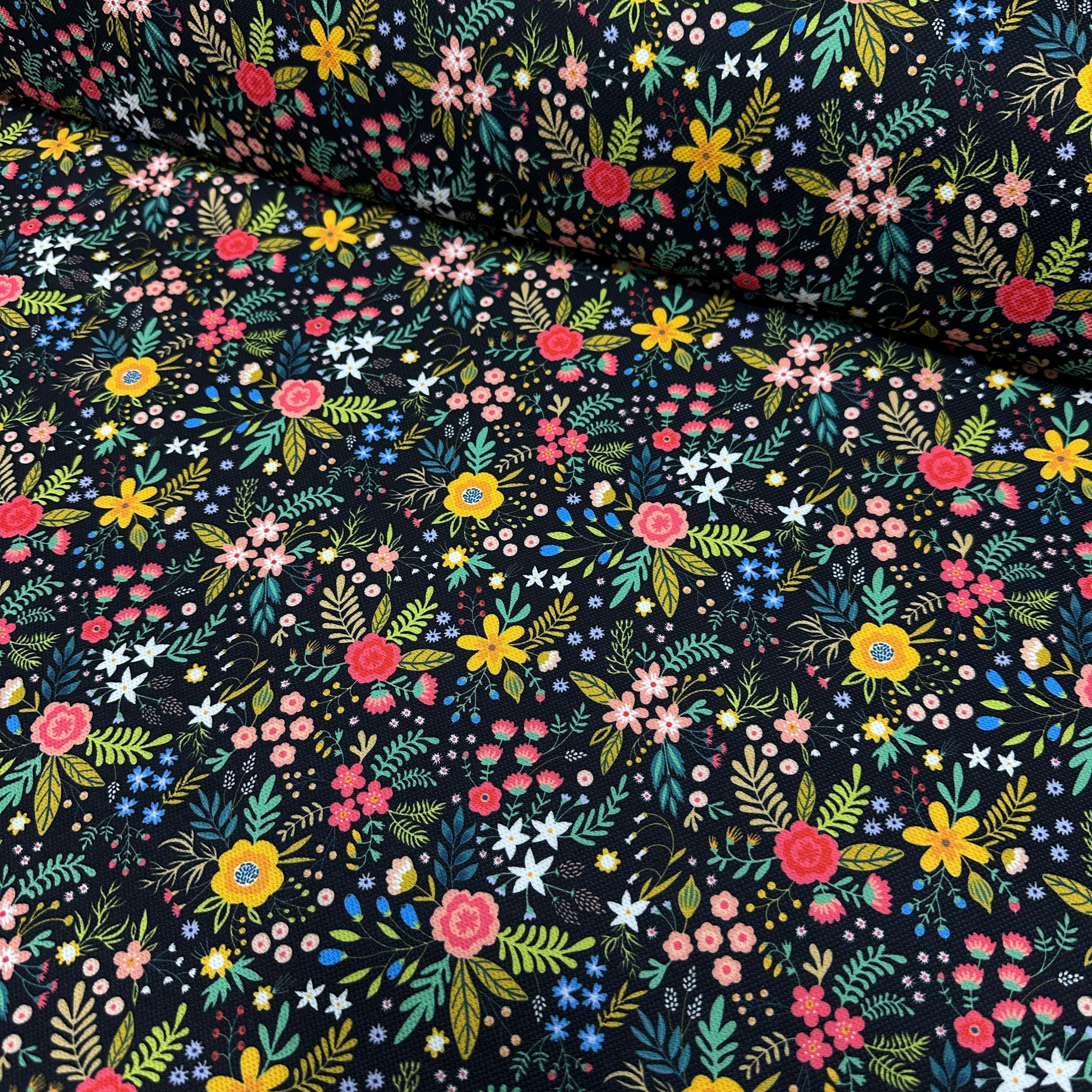 Colorful Flowers of the Night Digital Printing Fabric