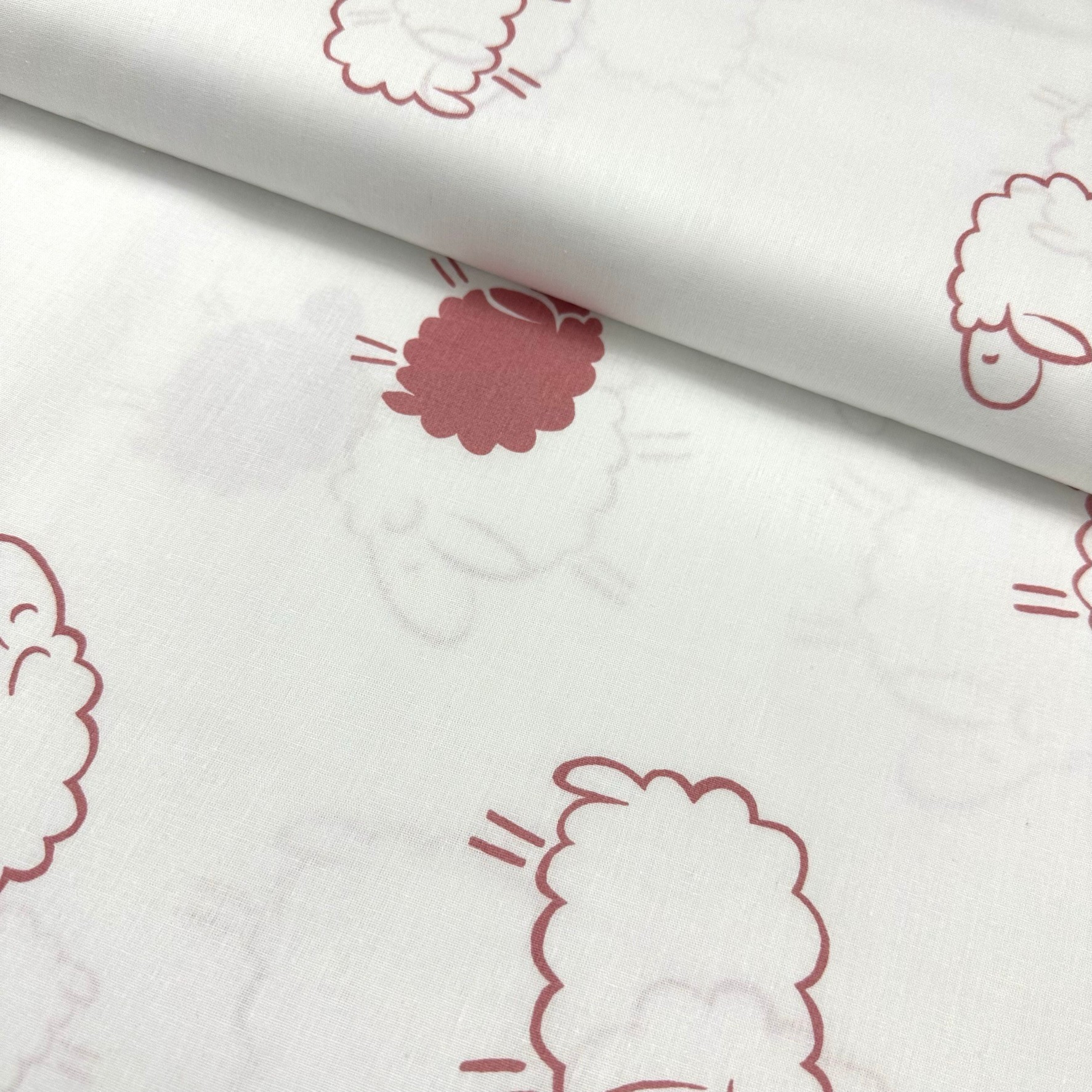 Pastel Sheep Poplin Fabric