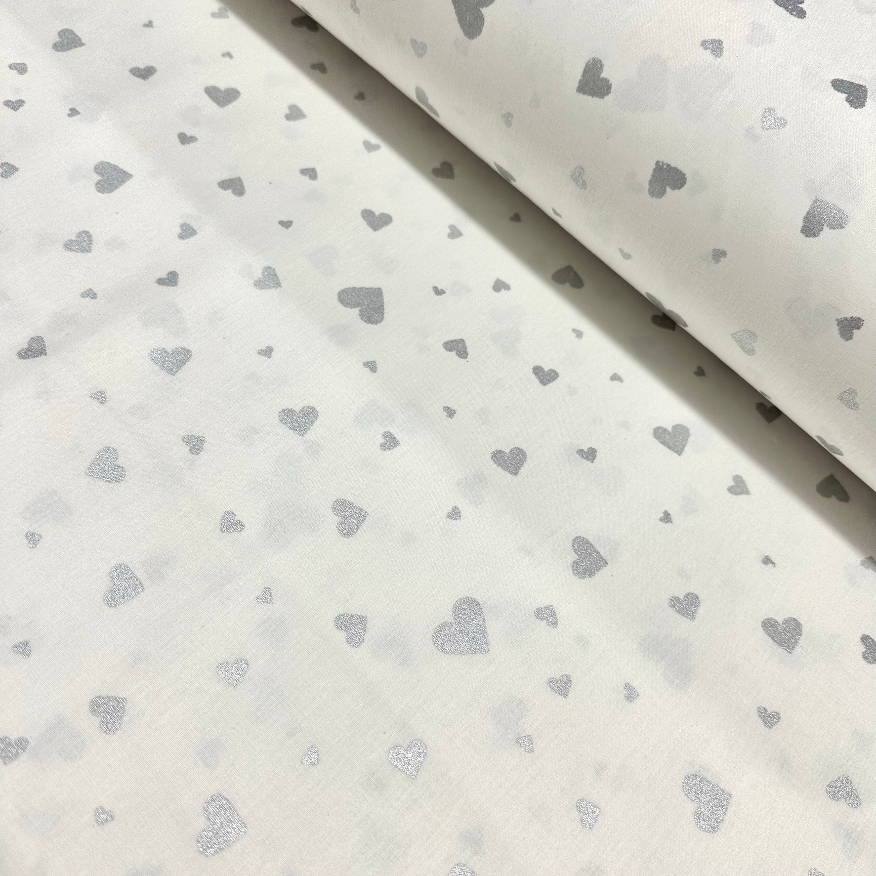 Shiny Heart Poplin Fabric
