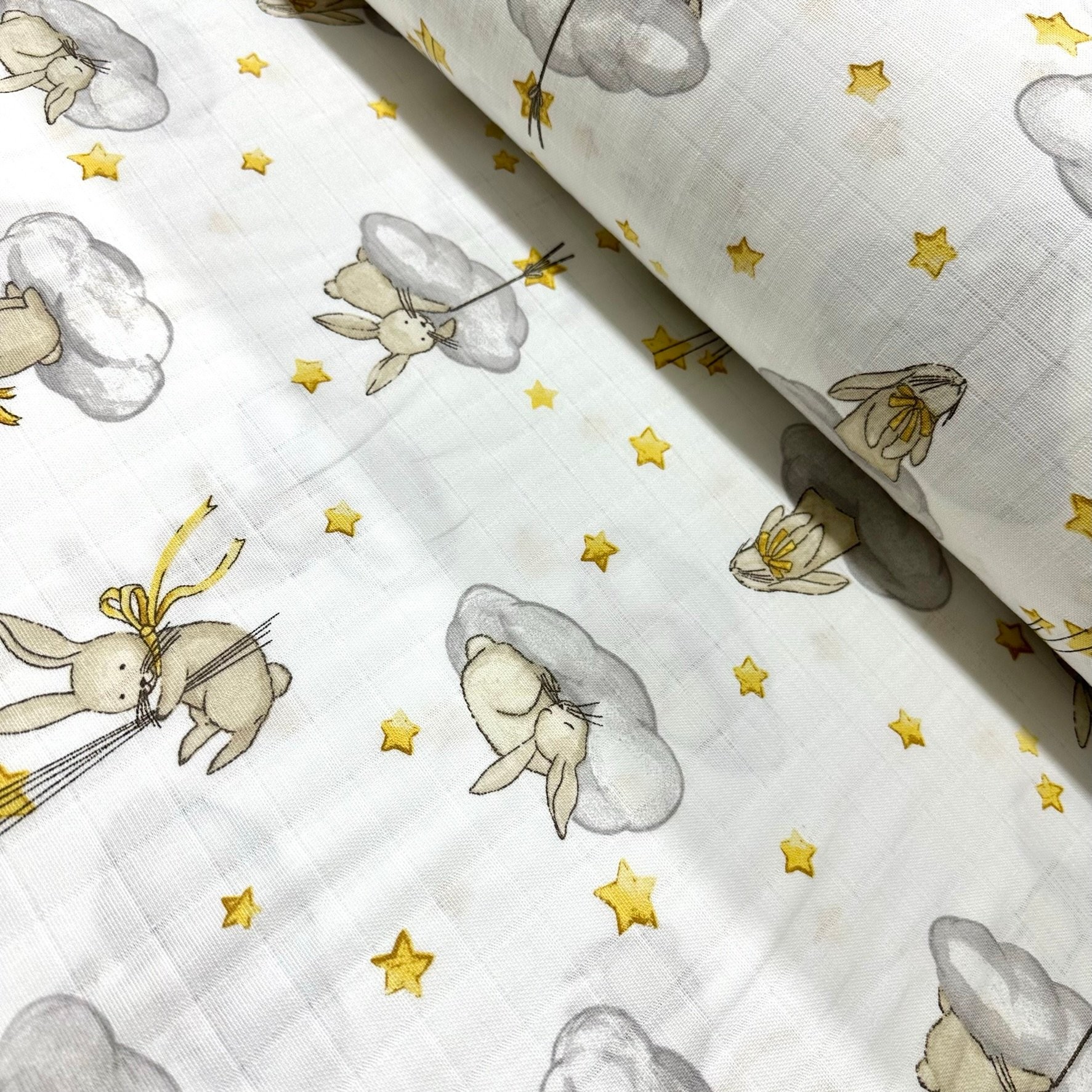 Star Rabbits Muslin Cloth Fabric