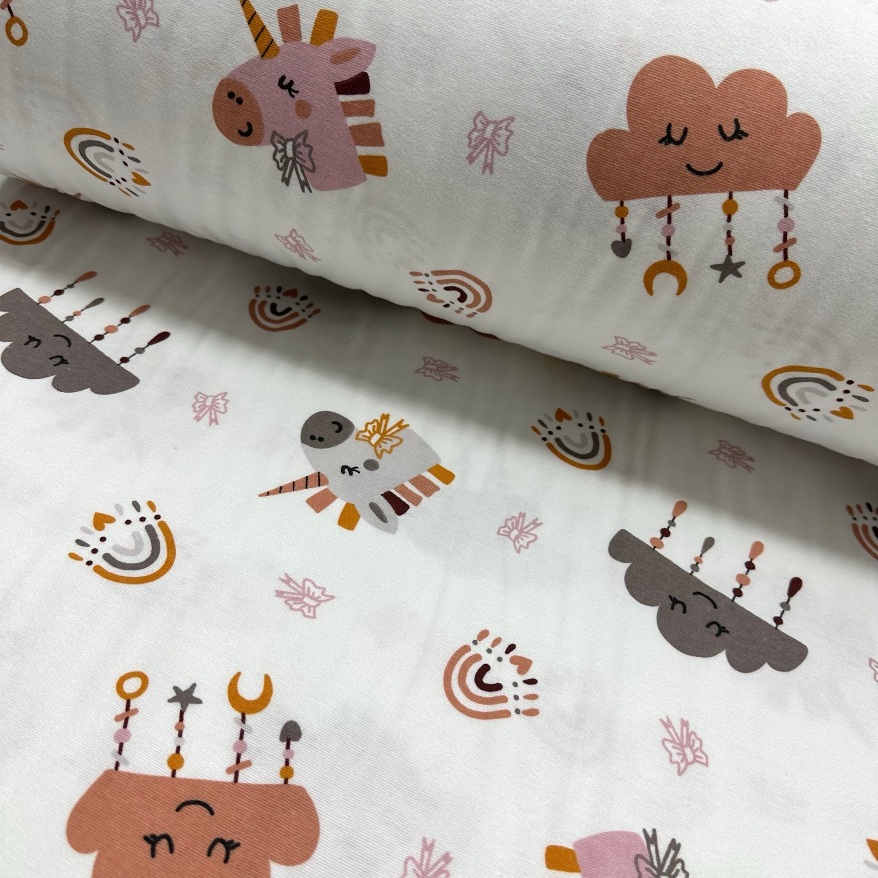 Happy Clouds Flannel Fabric