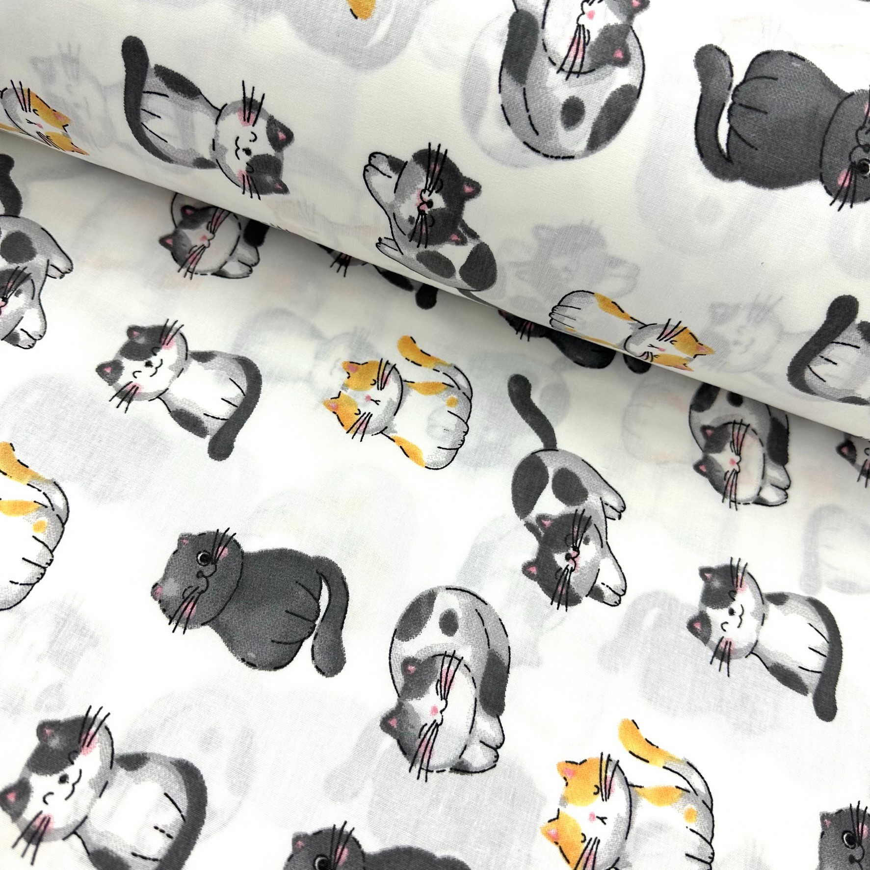 Chubby Cats Poplin Fabric