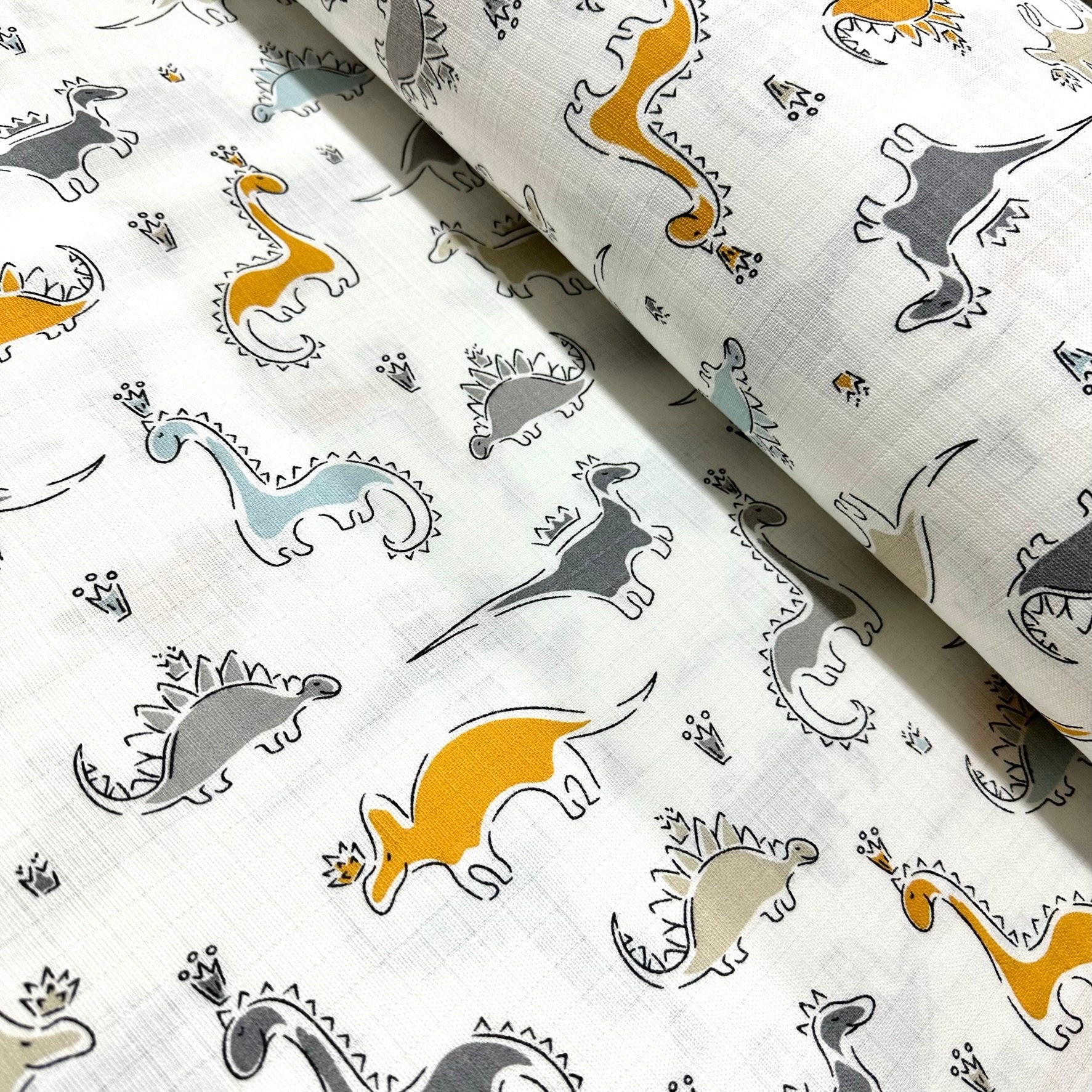 Dinosaurs Muslin Cloth Fabric