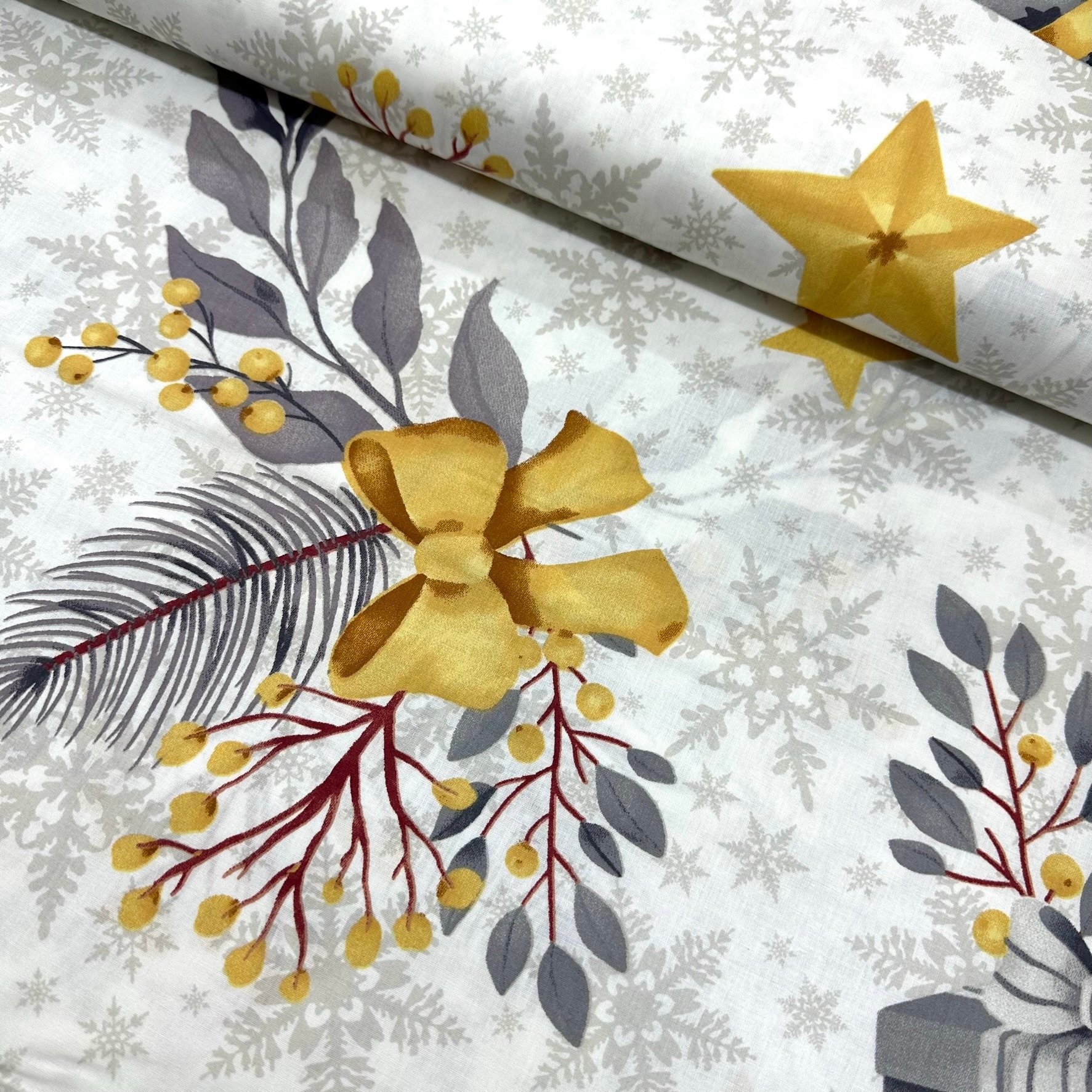 Christmas Plants Poplin Fabric