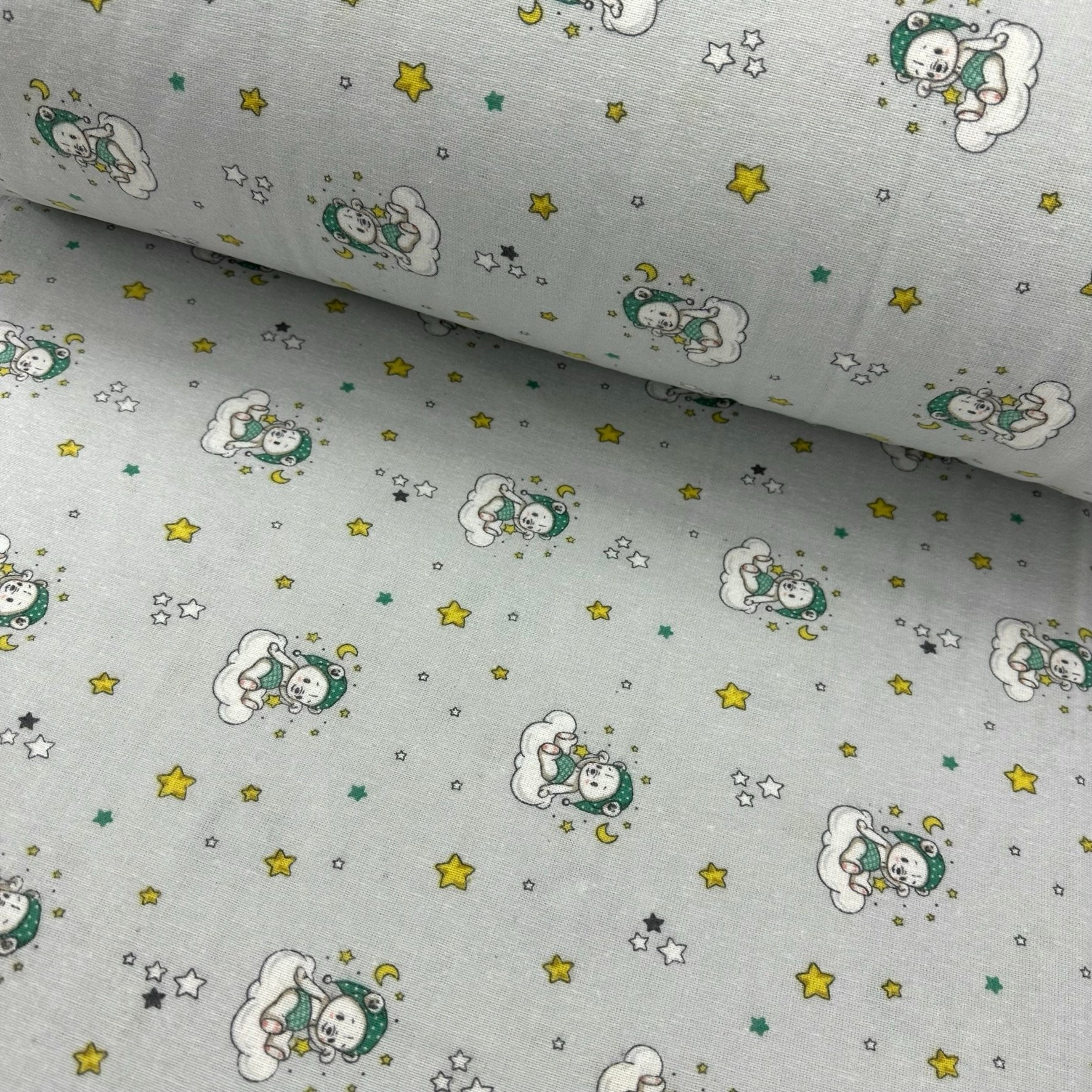 Pandas in the Sky Flannel Fabric