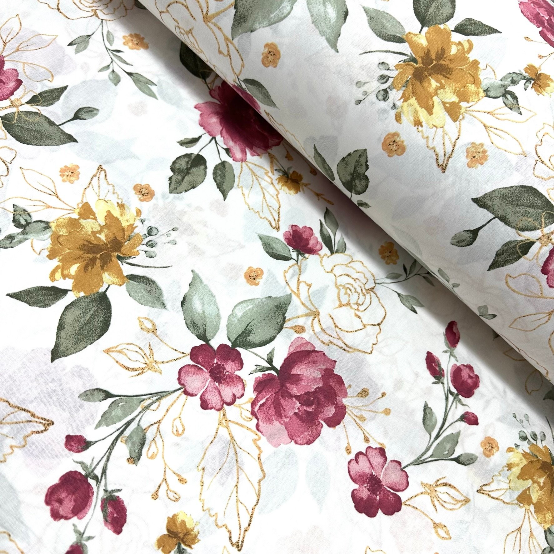 Color Roses Poplin Fabric