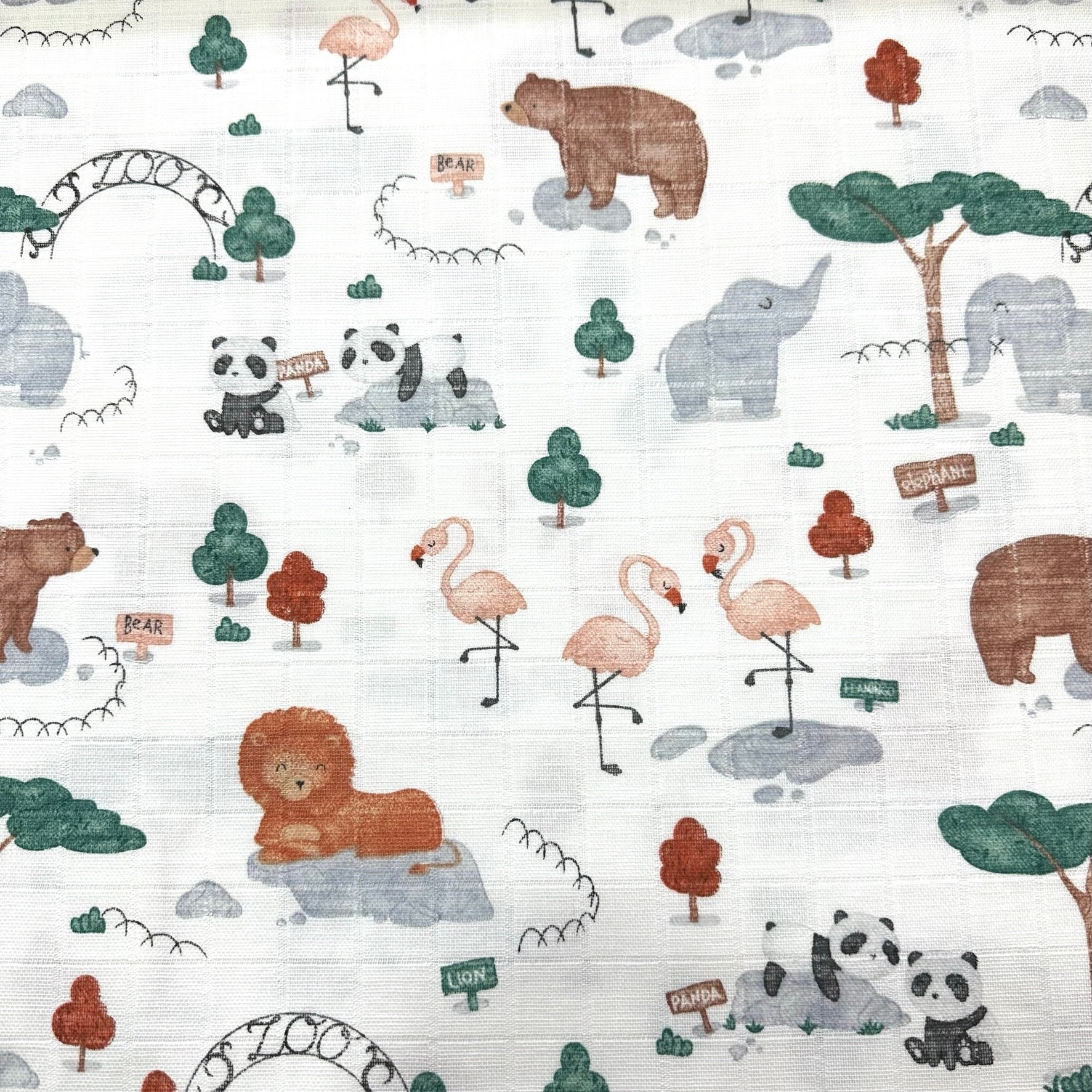 Zoo Muslin Cloth Fabric