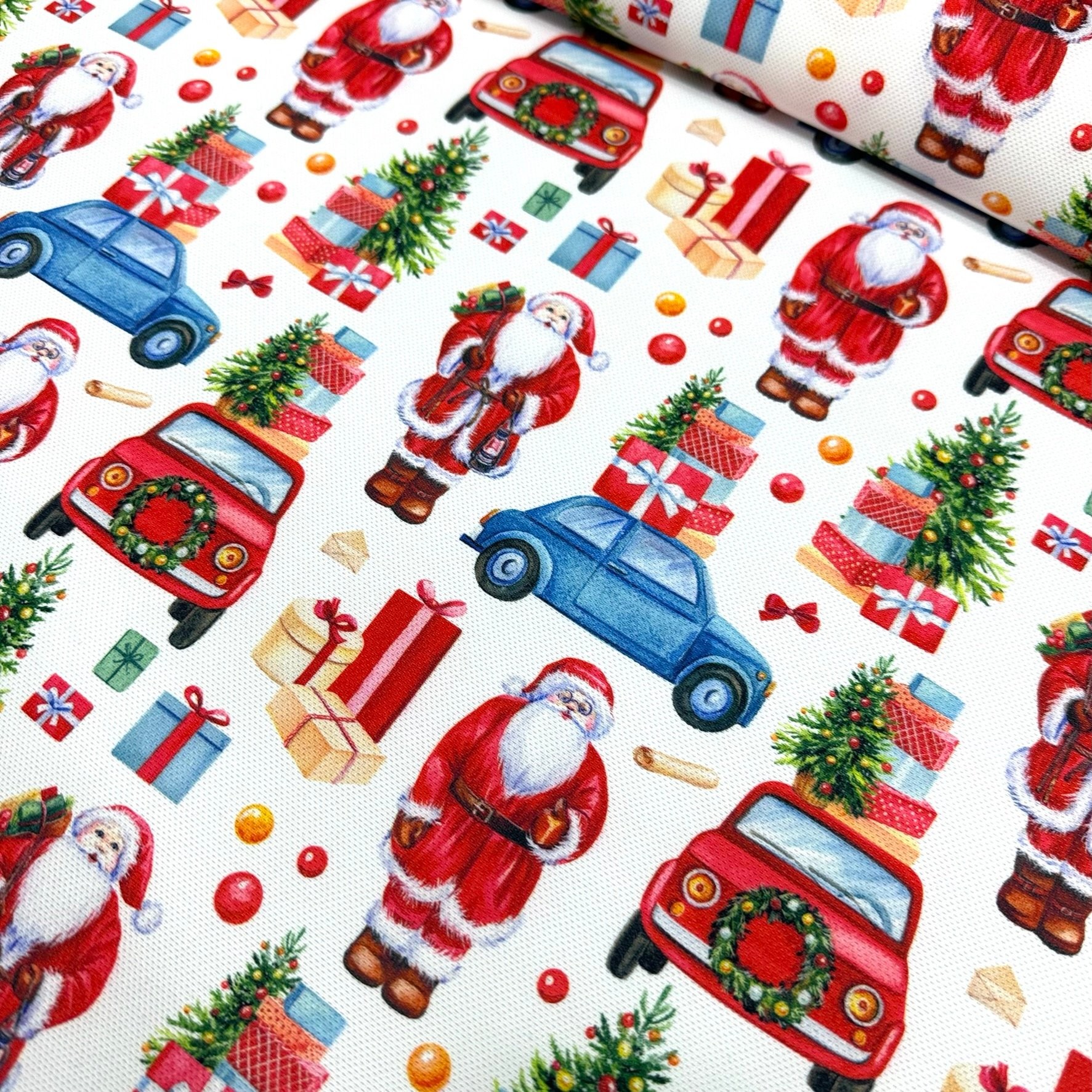 Christmas Gifts and Cars Digital Printing Fabric