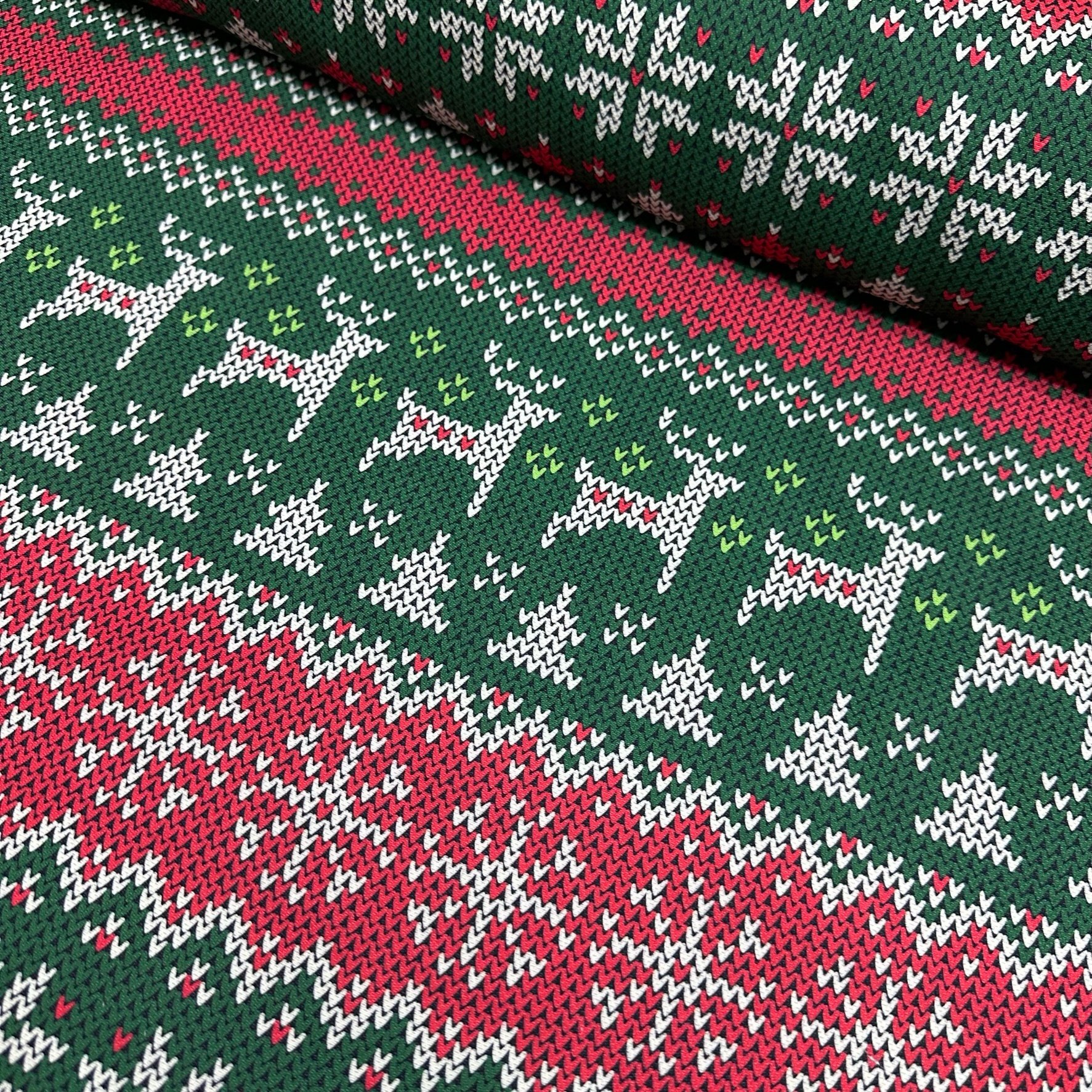 Christmas Shapes and Deers Digital Printing Fabric