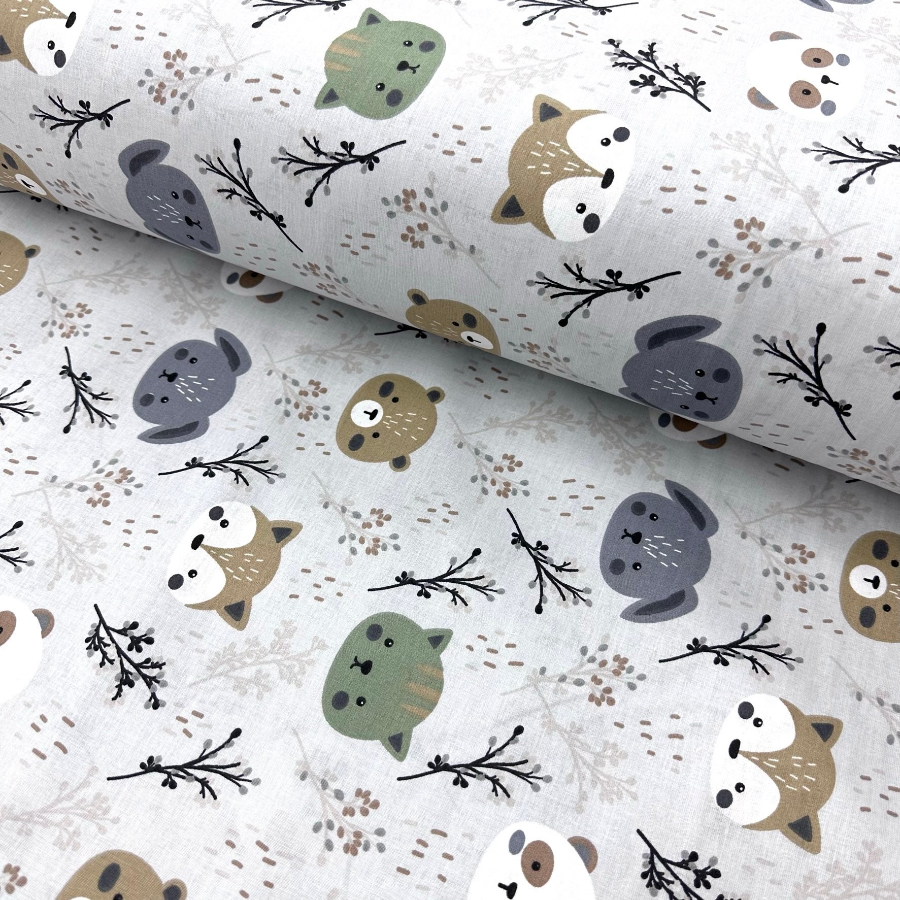 Branchs Animals Poplin Fabric