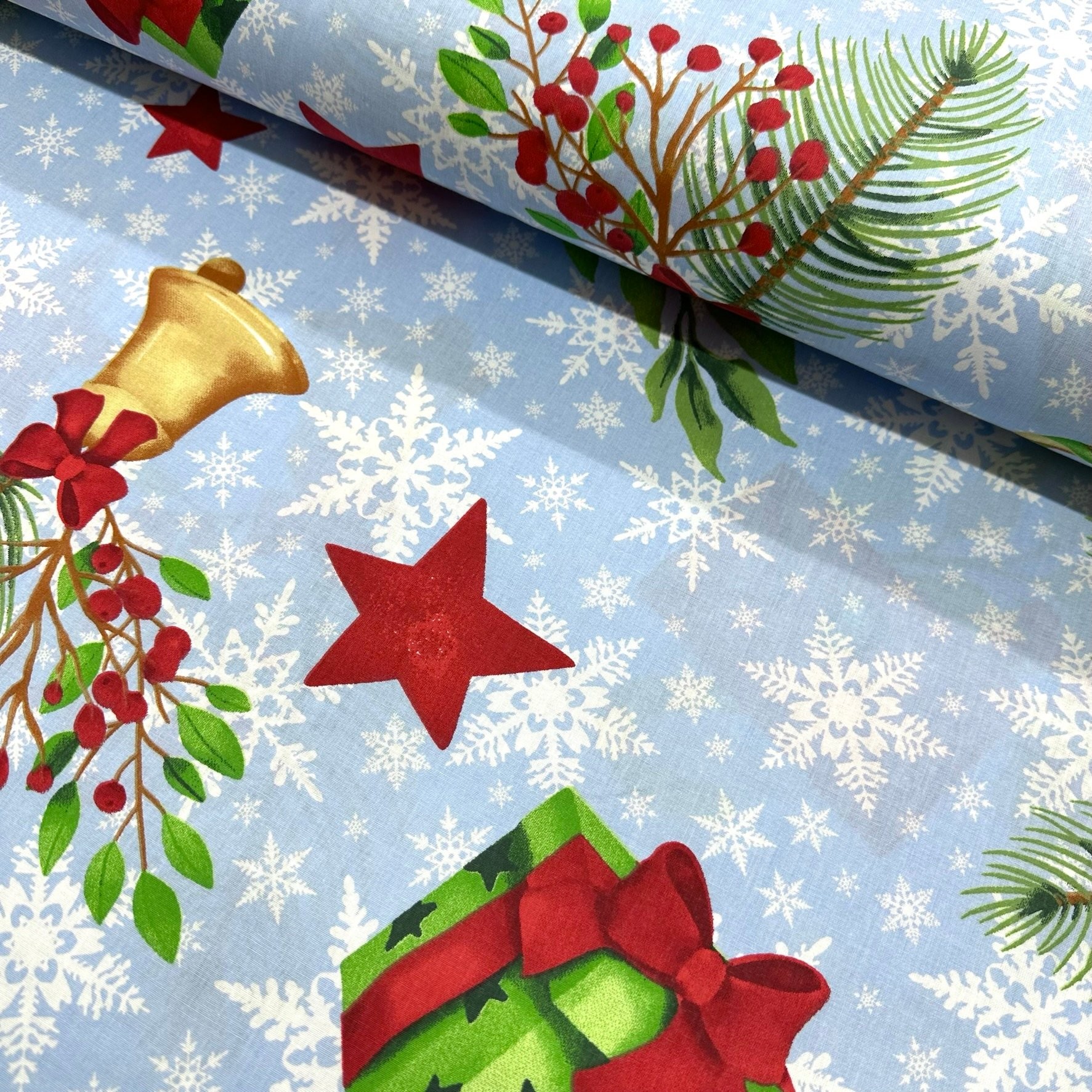 Christmas Boxes Poplin Fabric