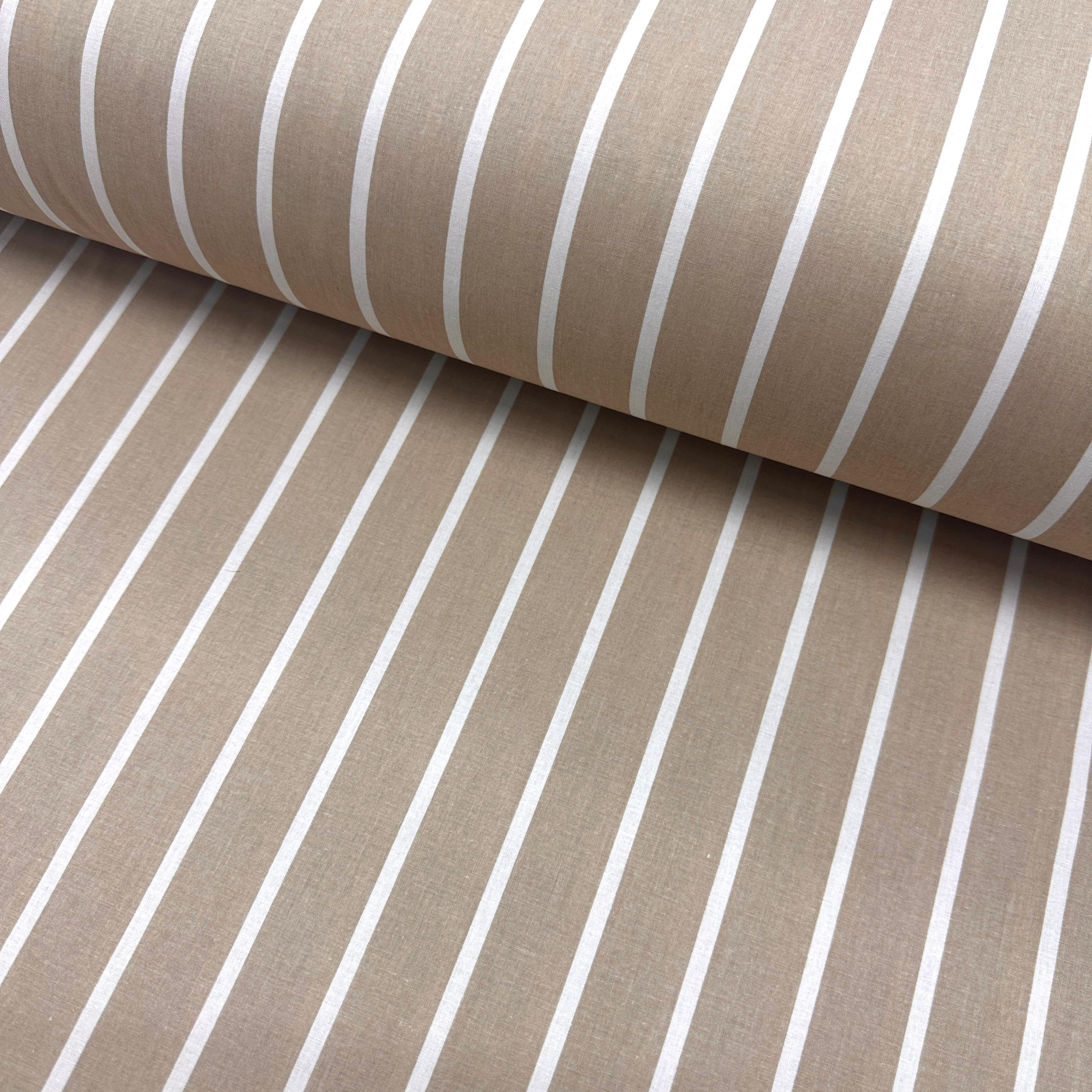 White Lines On Colored Poplin Fabric