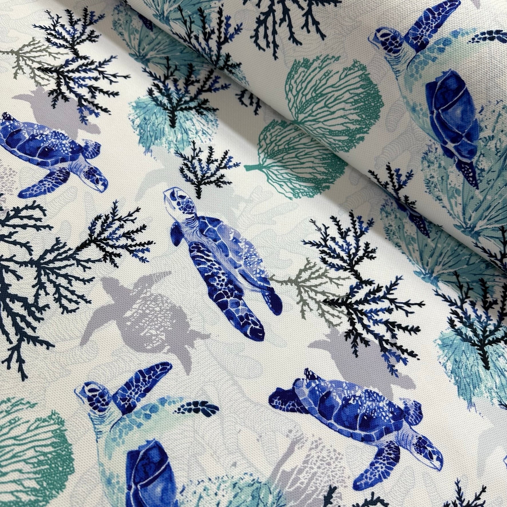 Blue Caretta Digital Printing Fabric