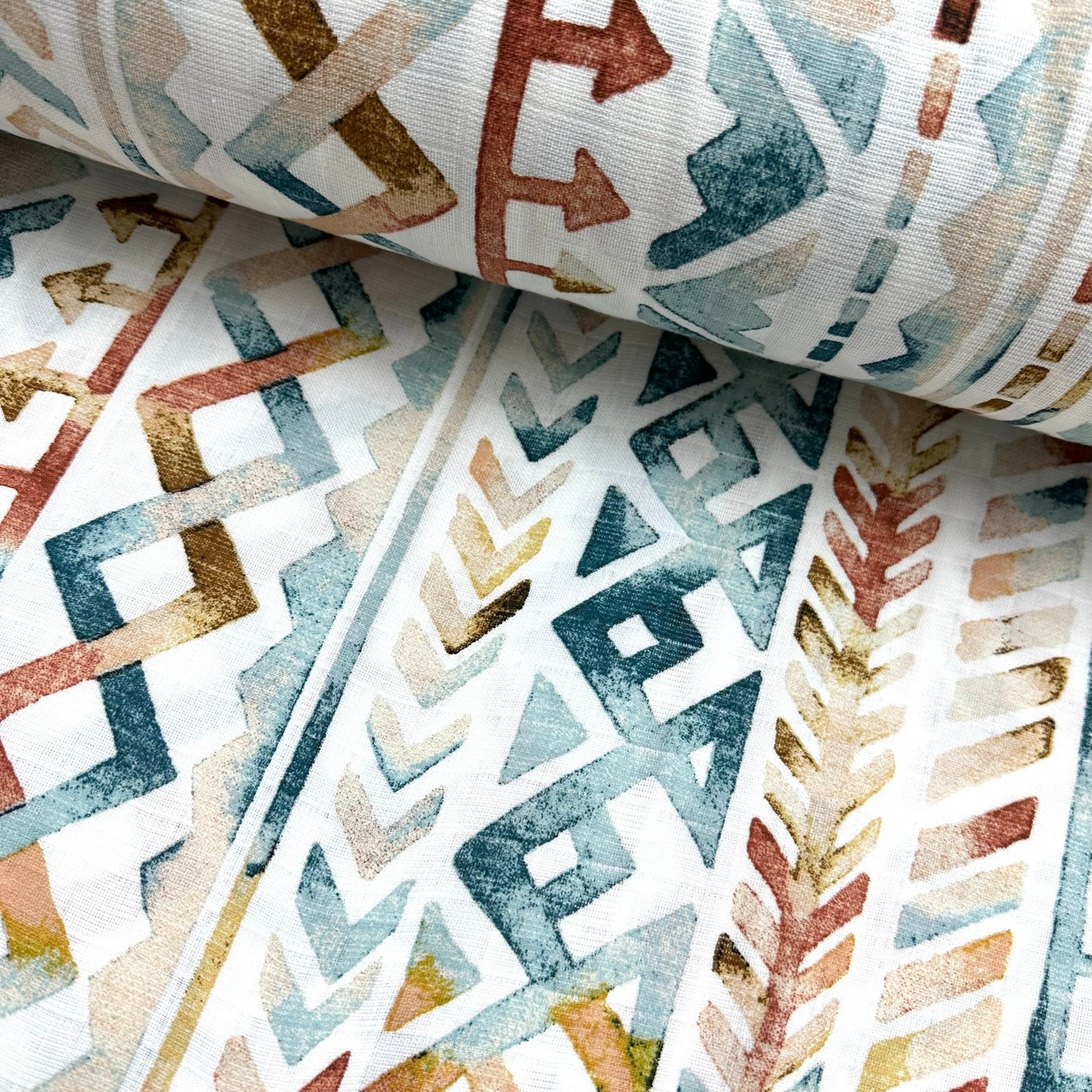 Blue Ethnic Muslin Cloth Fabric