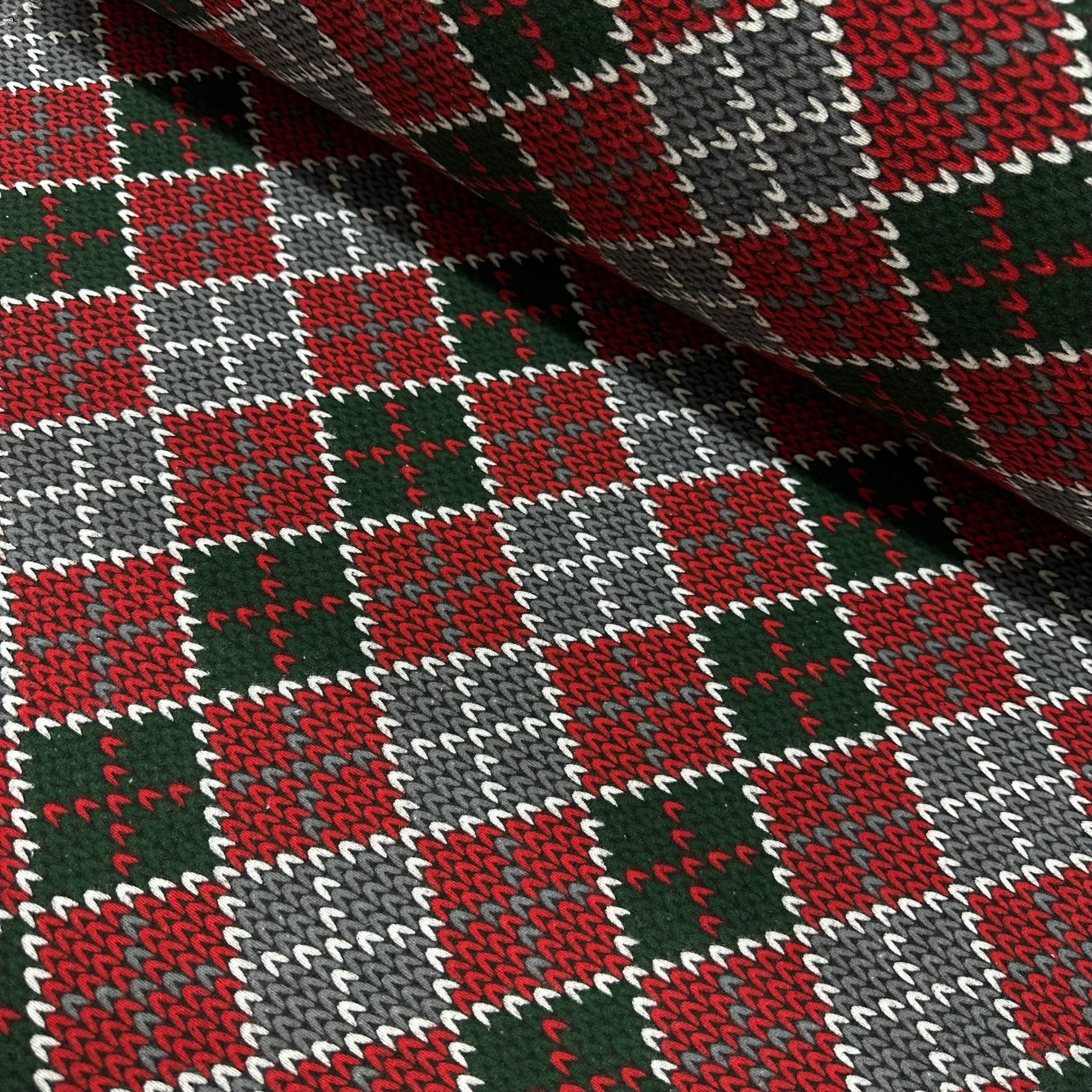 Christmas Diamond Motif Flannel Fabric