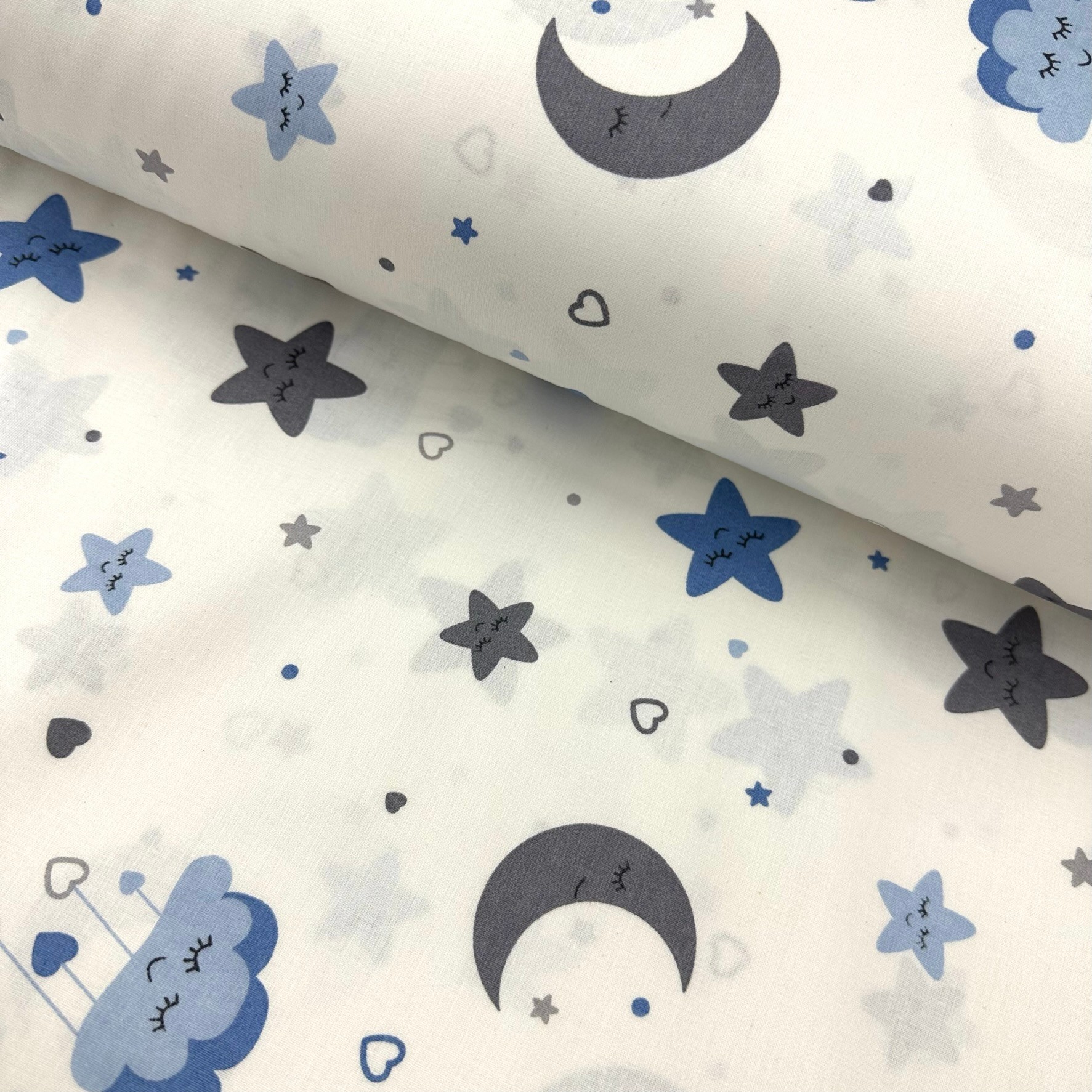 Sleepy Clouds Poplin Fabric