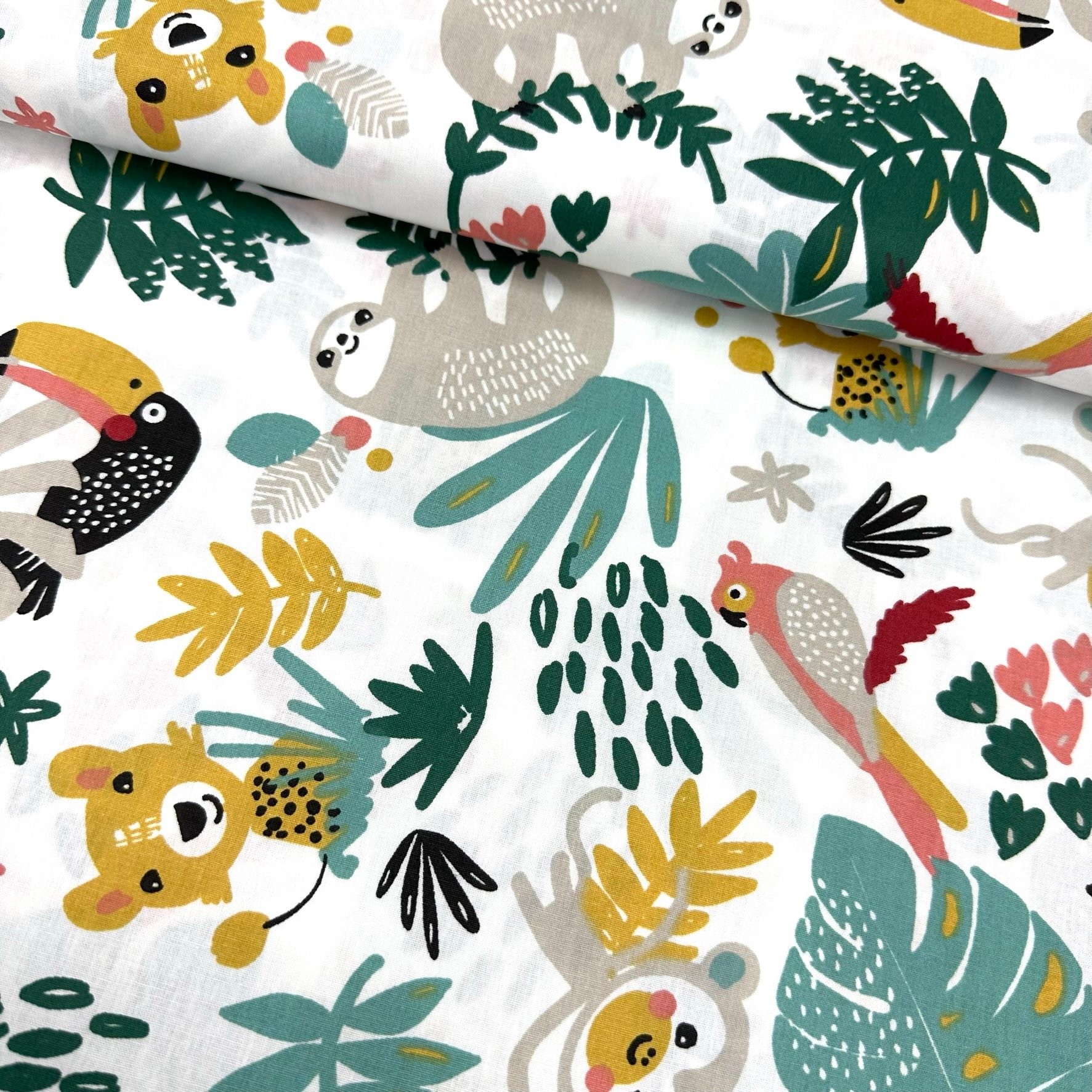 Toucan Forest Poplin Fabric