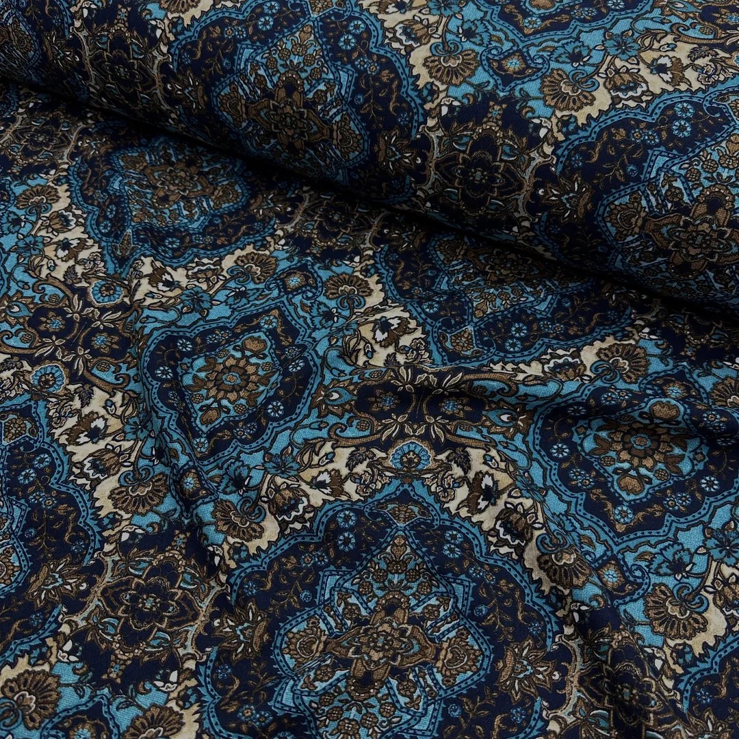 Oriental Rug Motifs Viscose Fabric